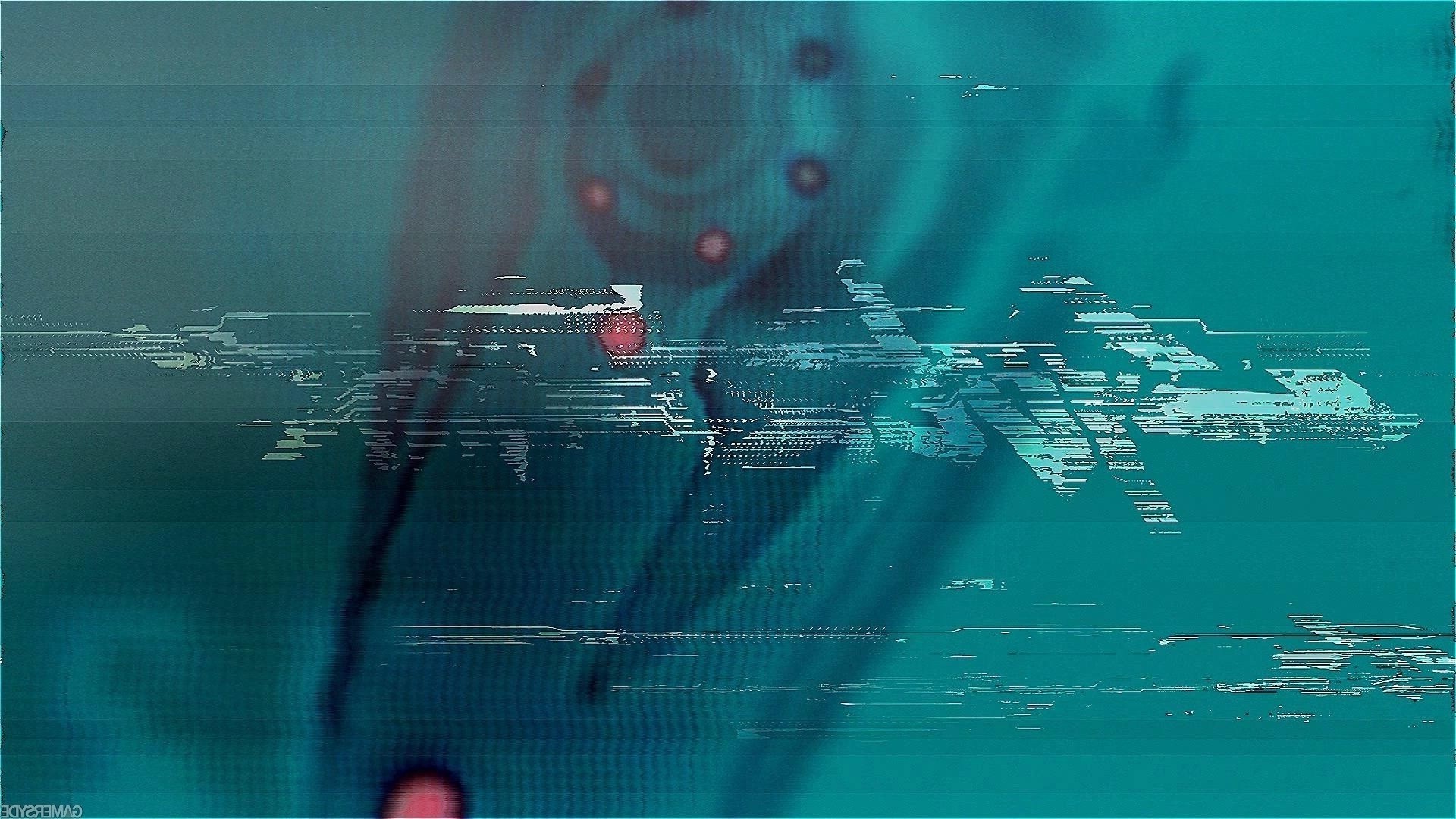 Cyberpunk glitch art with abstract elements HD Wallpaper