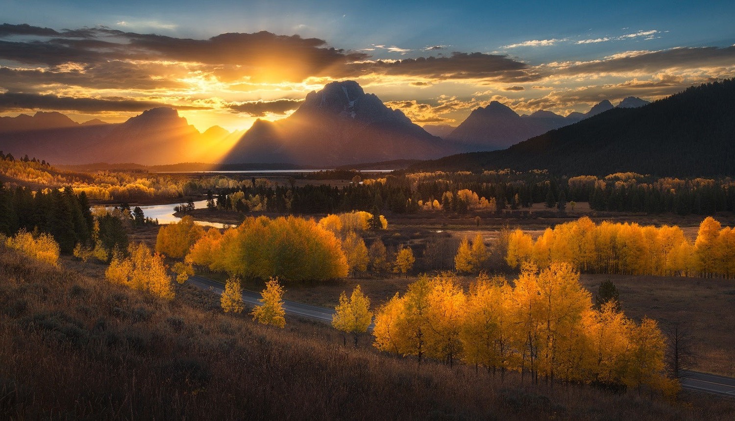 Sunset Over Grand Teton National Park HD Wallpaper