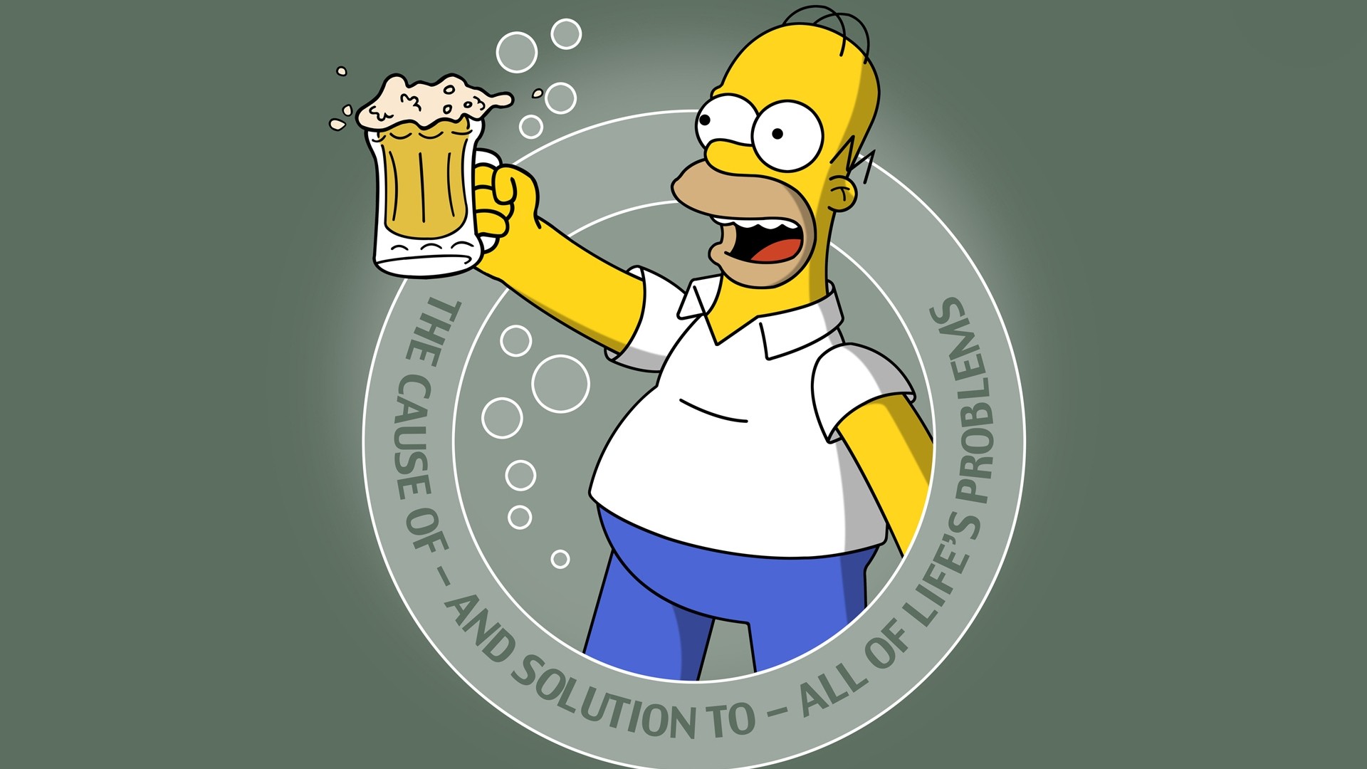 Homer Simpson from The Simpsons holding a beer HD Wallpaper
