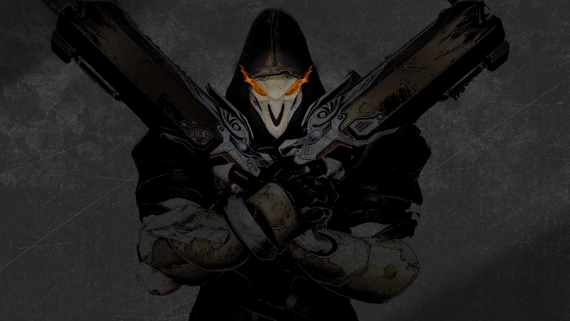 Reaper from Overwatch holding two shotguns HD Wallpaper