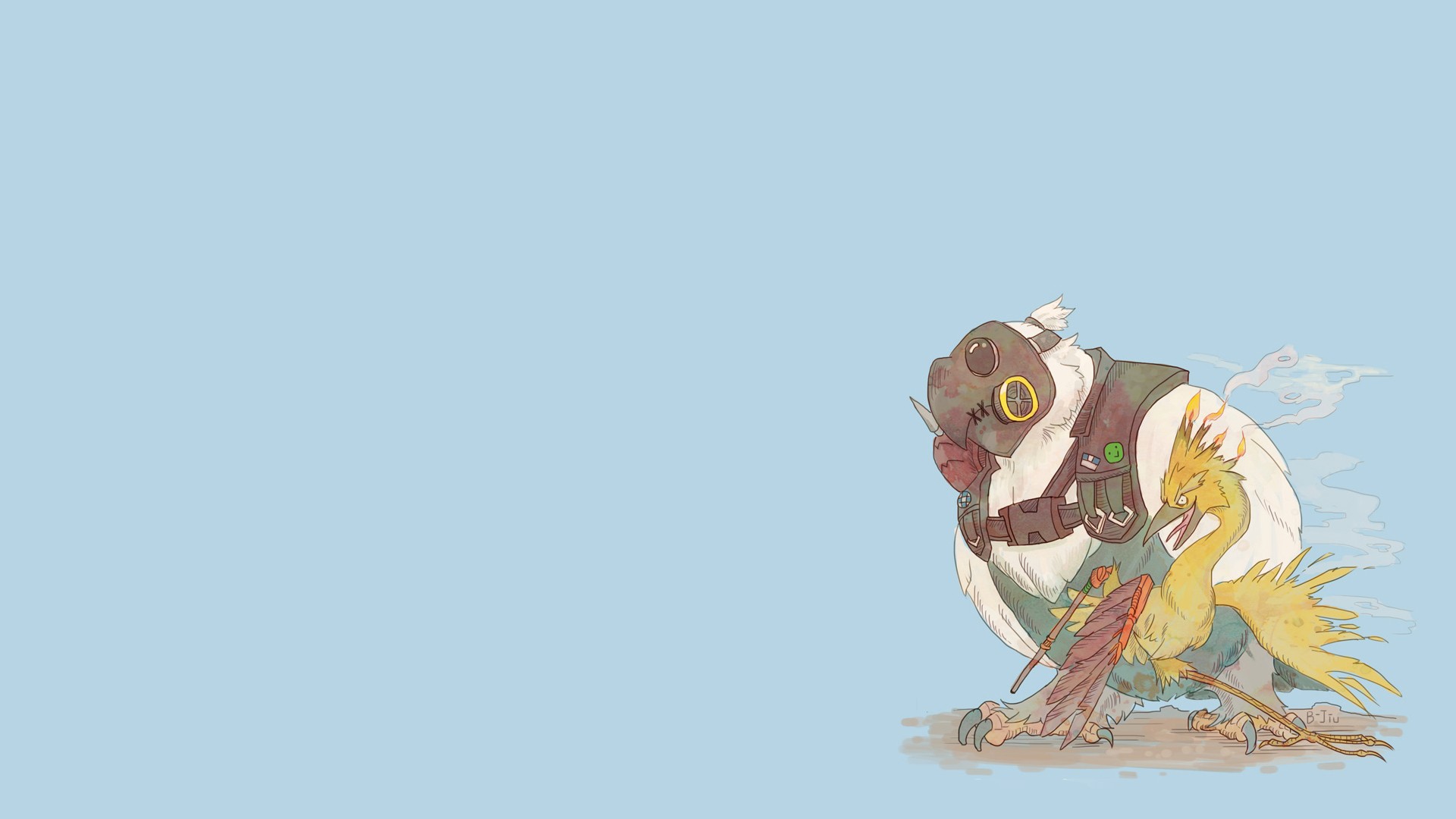 Plague Doctor Owl and Phoenix HD Wallpaper
