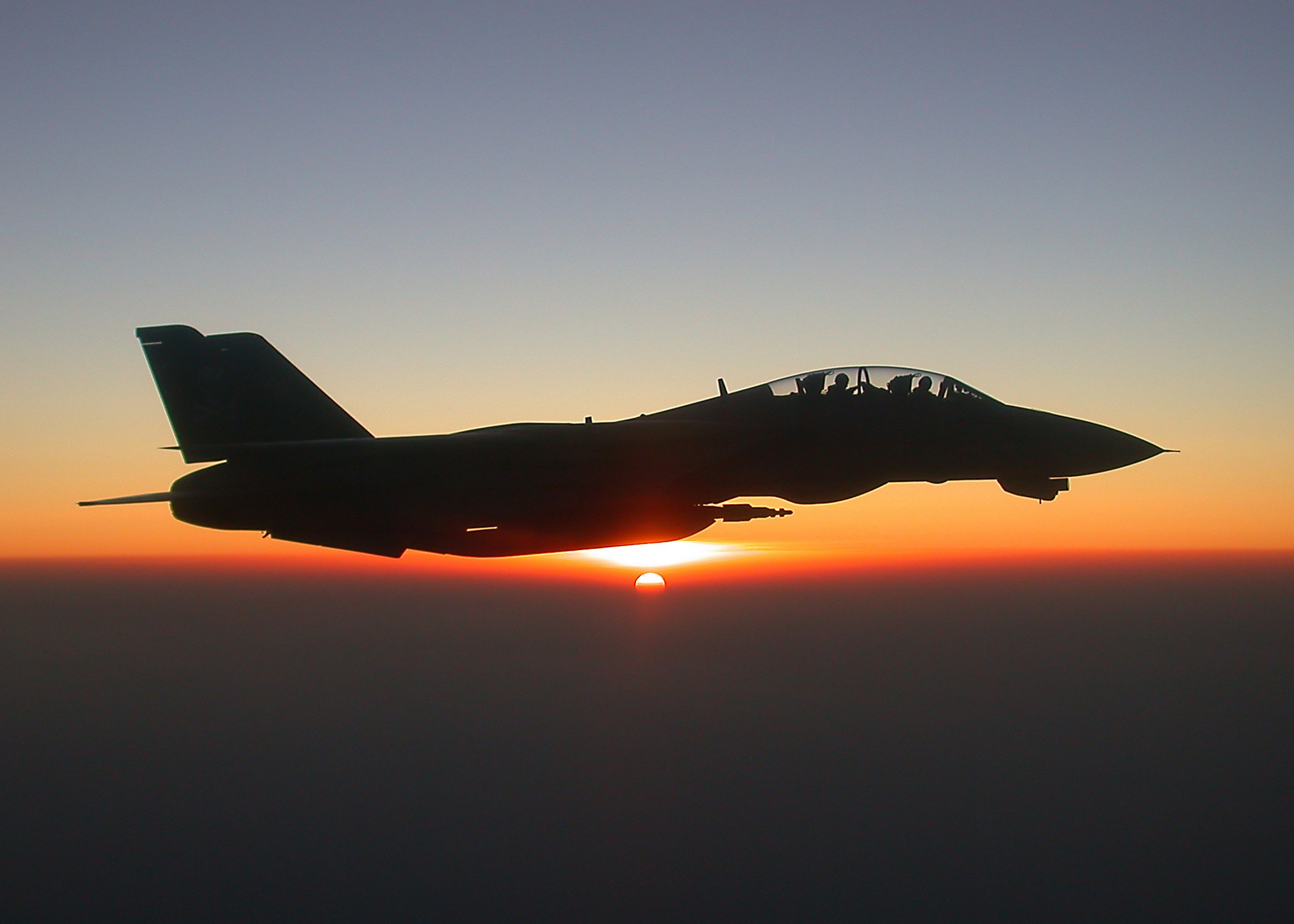 F-14 Tomcat airplane flying at sunset HD Wallpaper