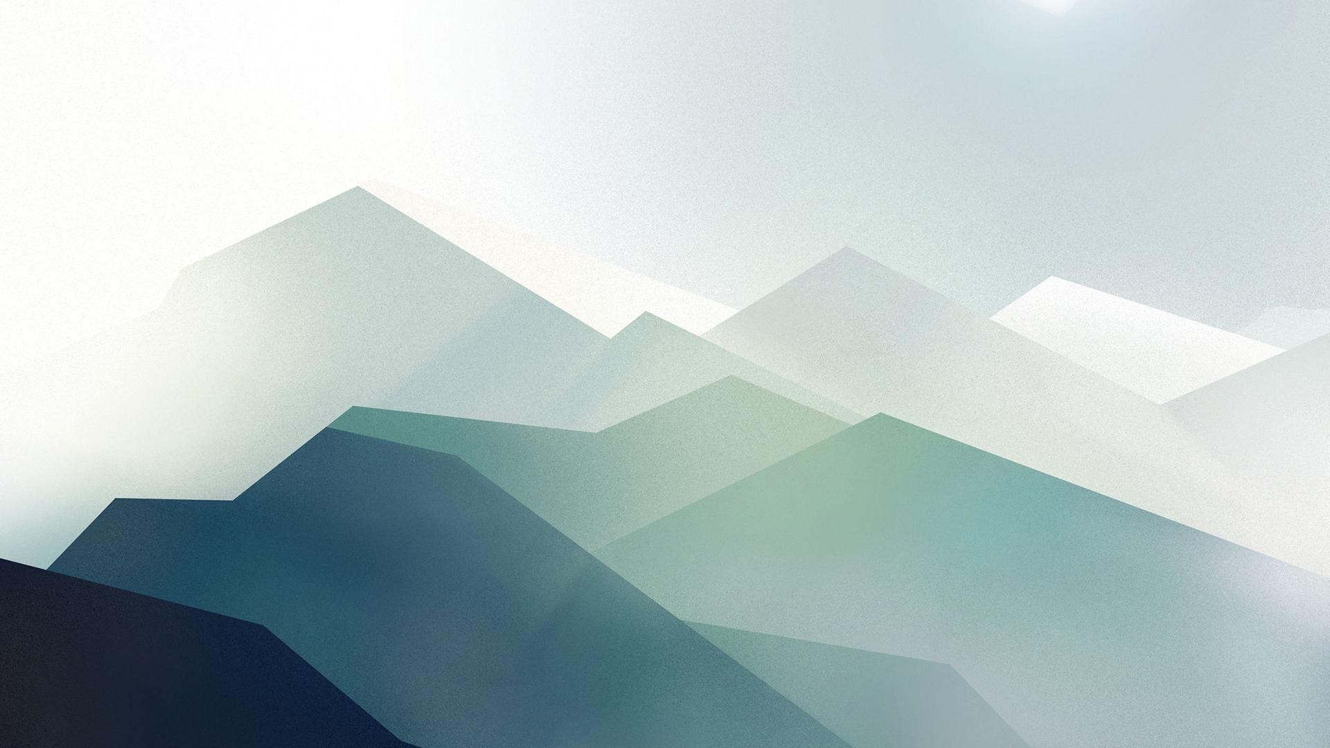 Minimalist geometric mountains in soft light HD Wallpaper
