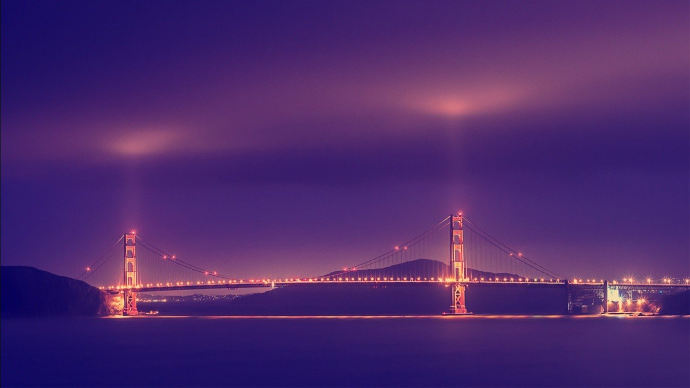 Golden Gate Bridge at night HD Wallpaper