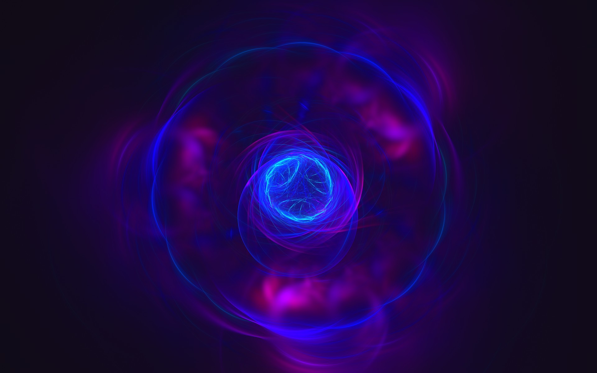 Abstract fractal with electric blue and purple shapes HD Wallpaper