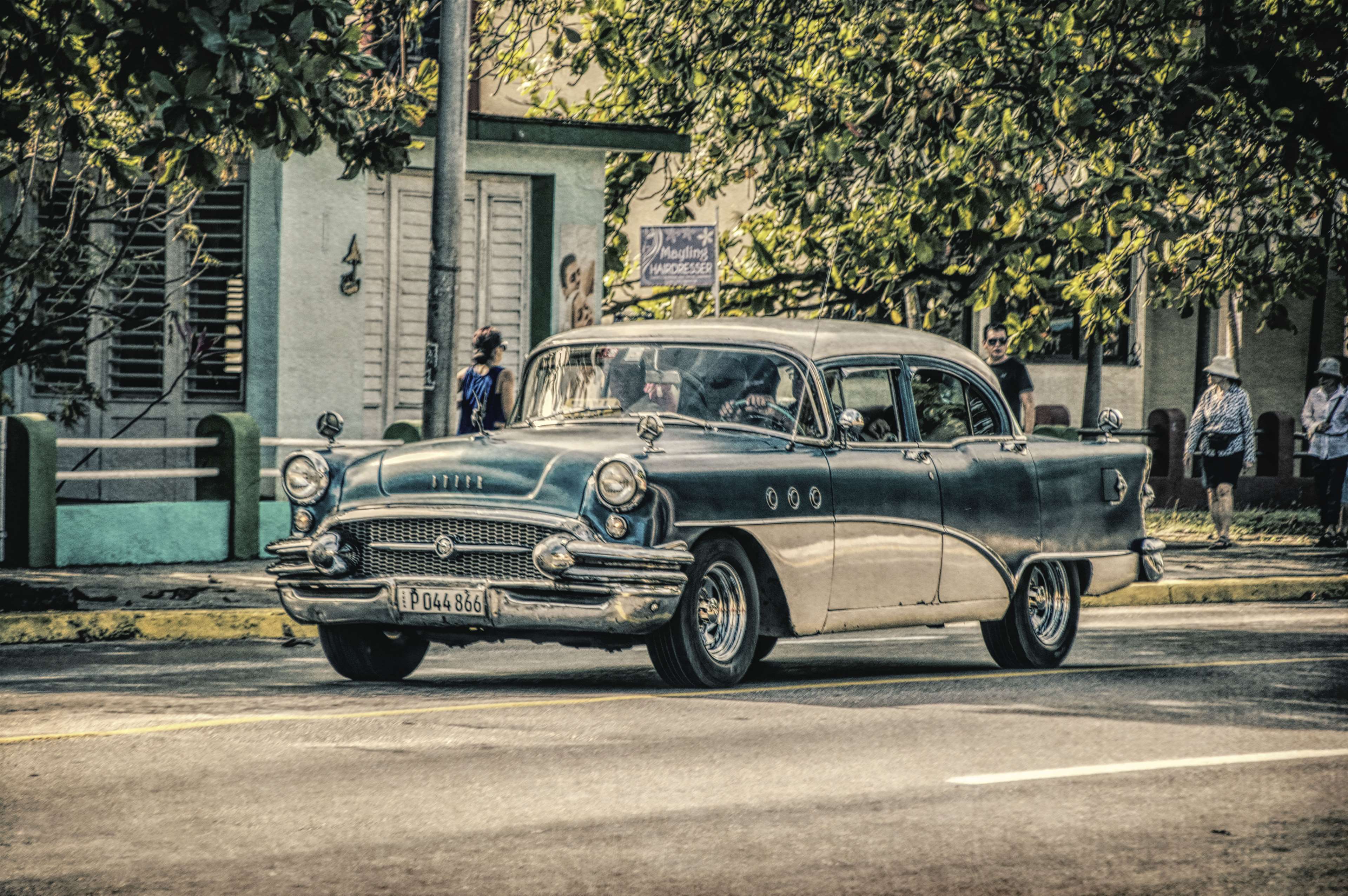 Classic Buick car on a street in Cuba 4K HD Wallpaper