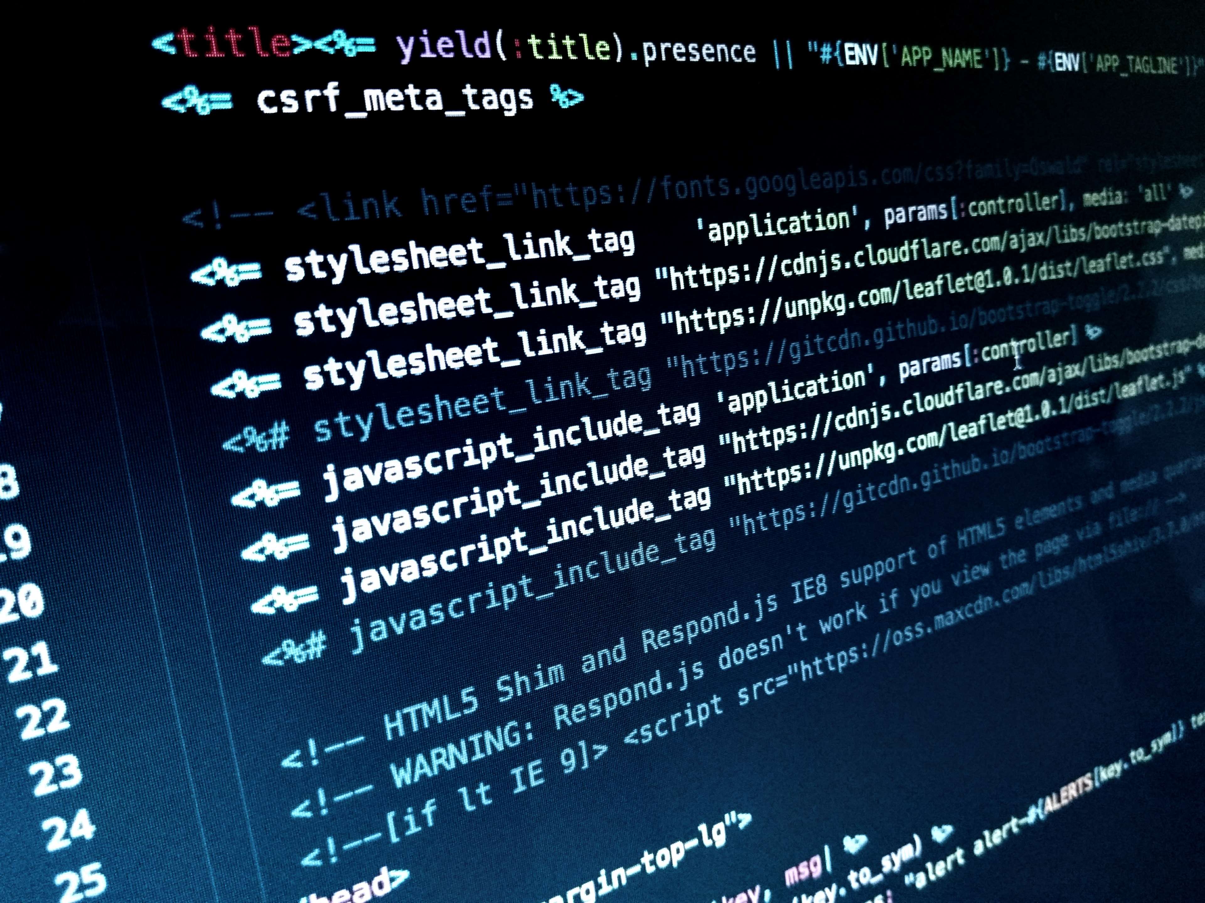 Computer screen displaying code with line numbers HD Wallpaper