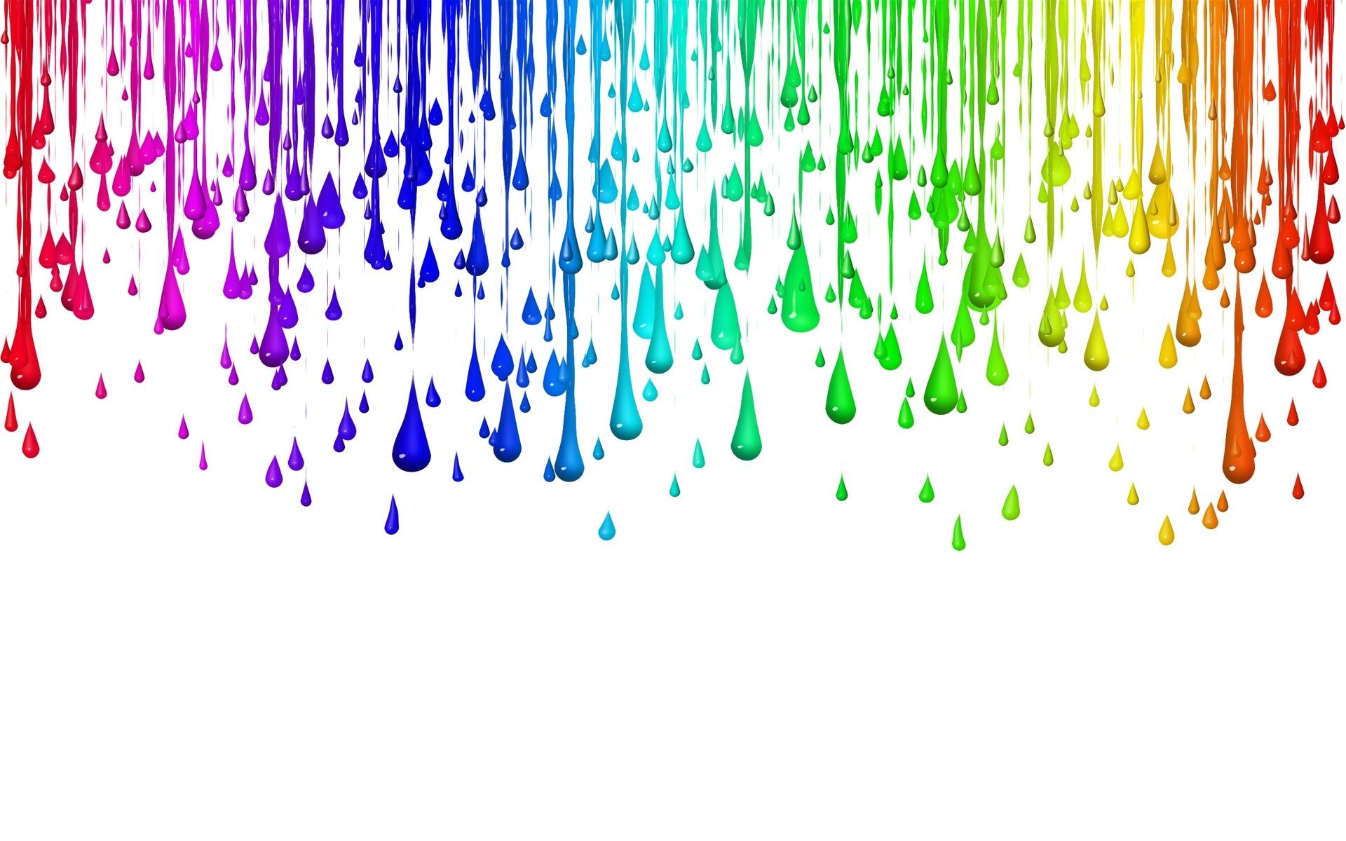 Vibrant Rainbow Colored Paint Drops HD Wallpaper