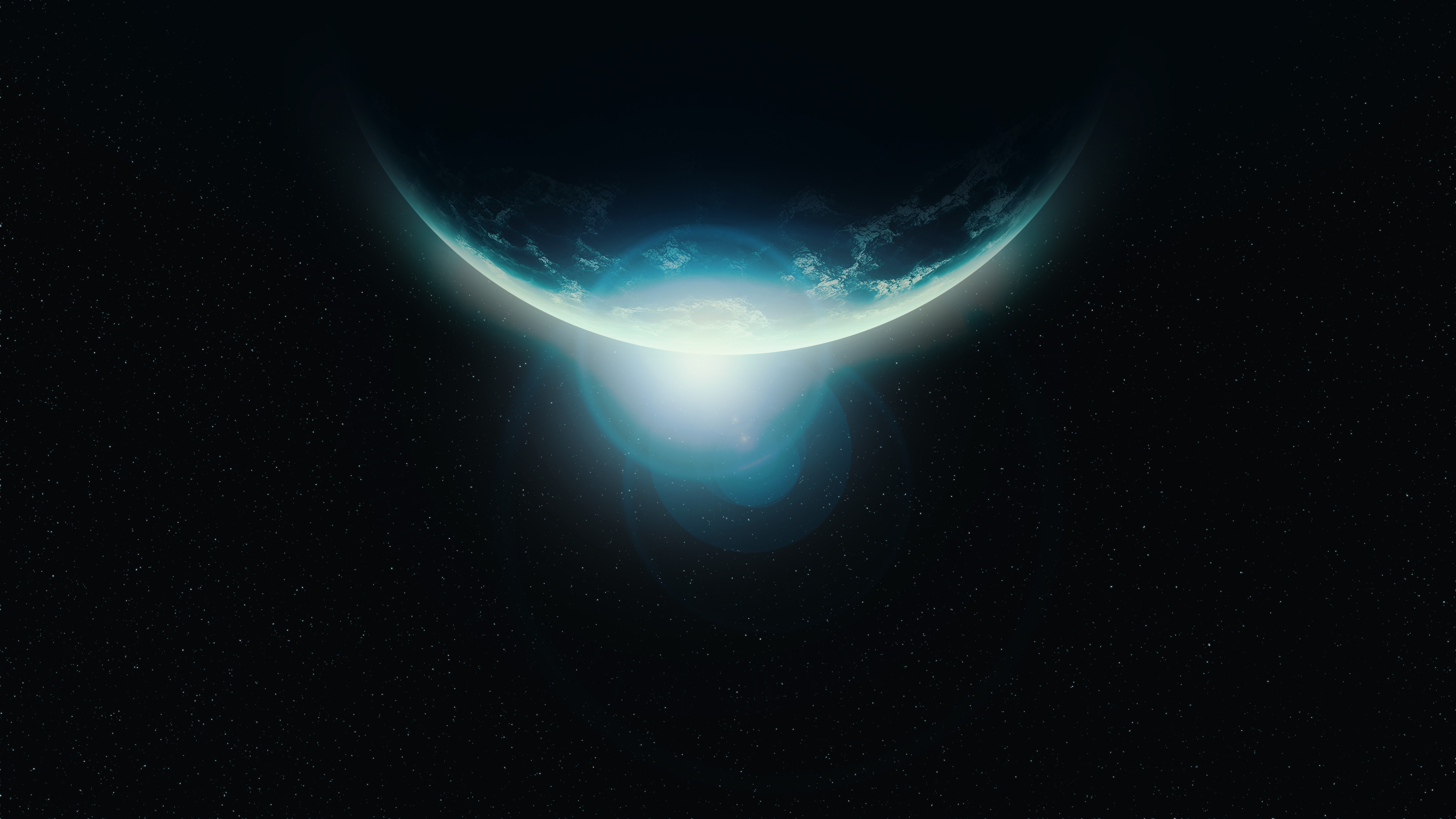 Planet in digital universe with stars 4K HD Wallpaper