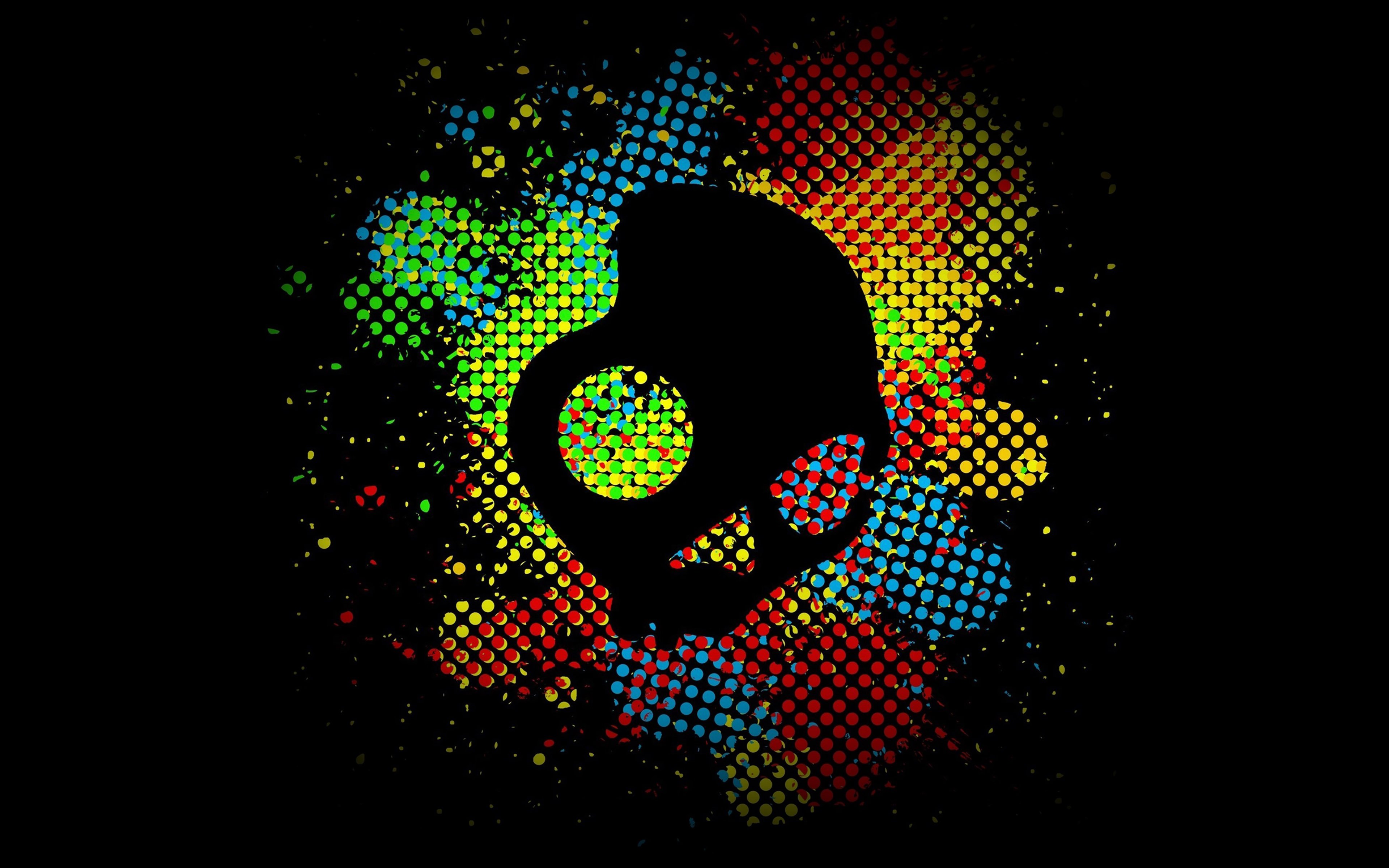 Skullcandy logo with colorful halftone effect HD Wallpaper