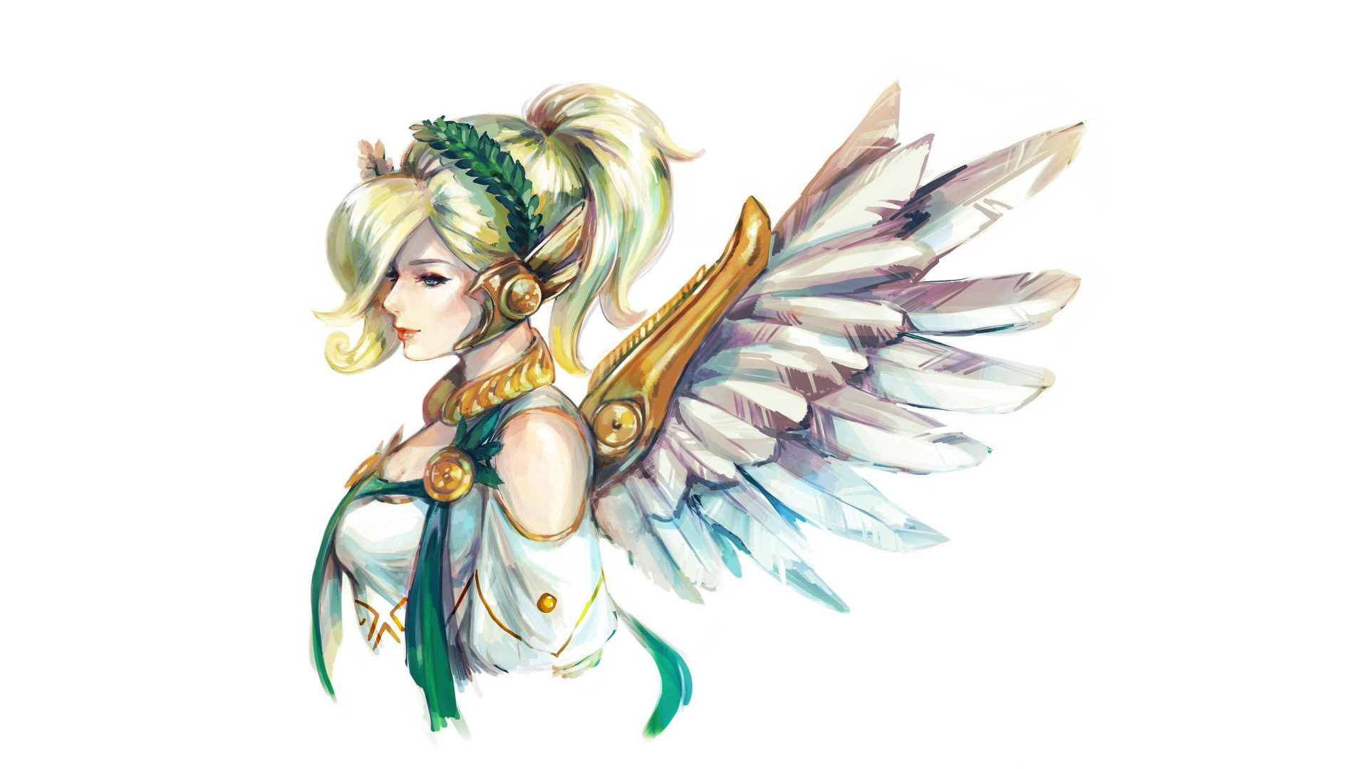 Mercy from Overwatch artwork HD Wallpaper