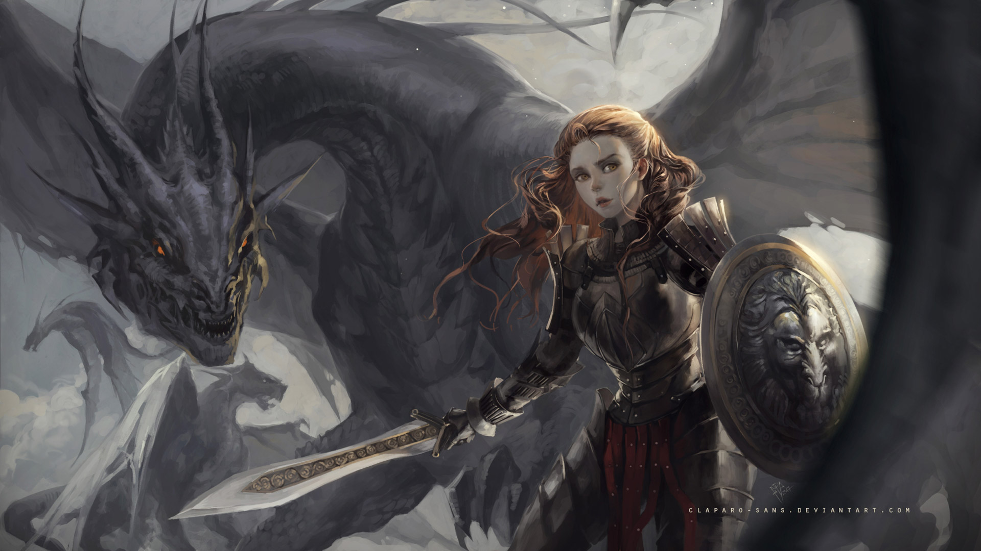 Woman warrior with dragon from Dark Souls 3 HD Wallpaper