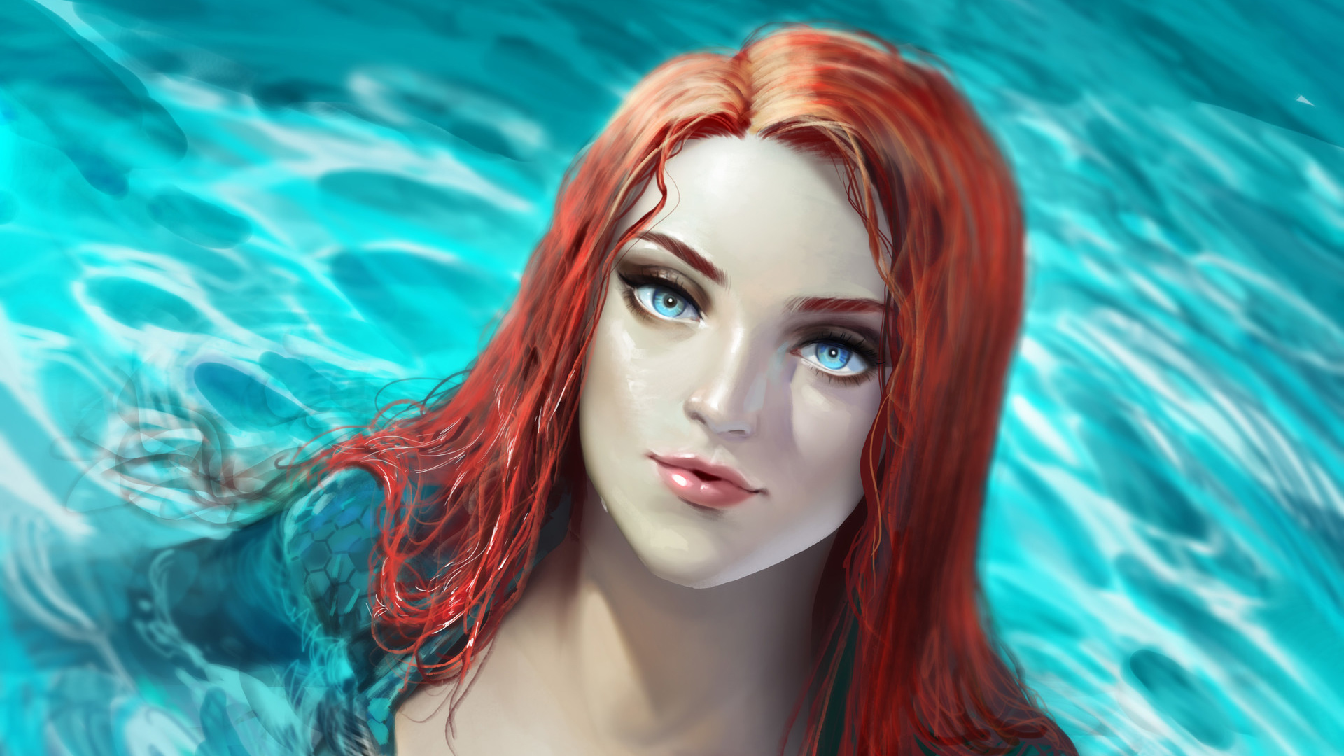 Mera from DC Comics in water HD Wallpaper