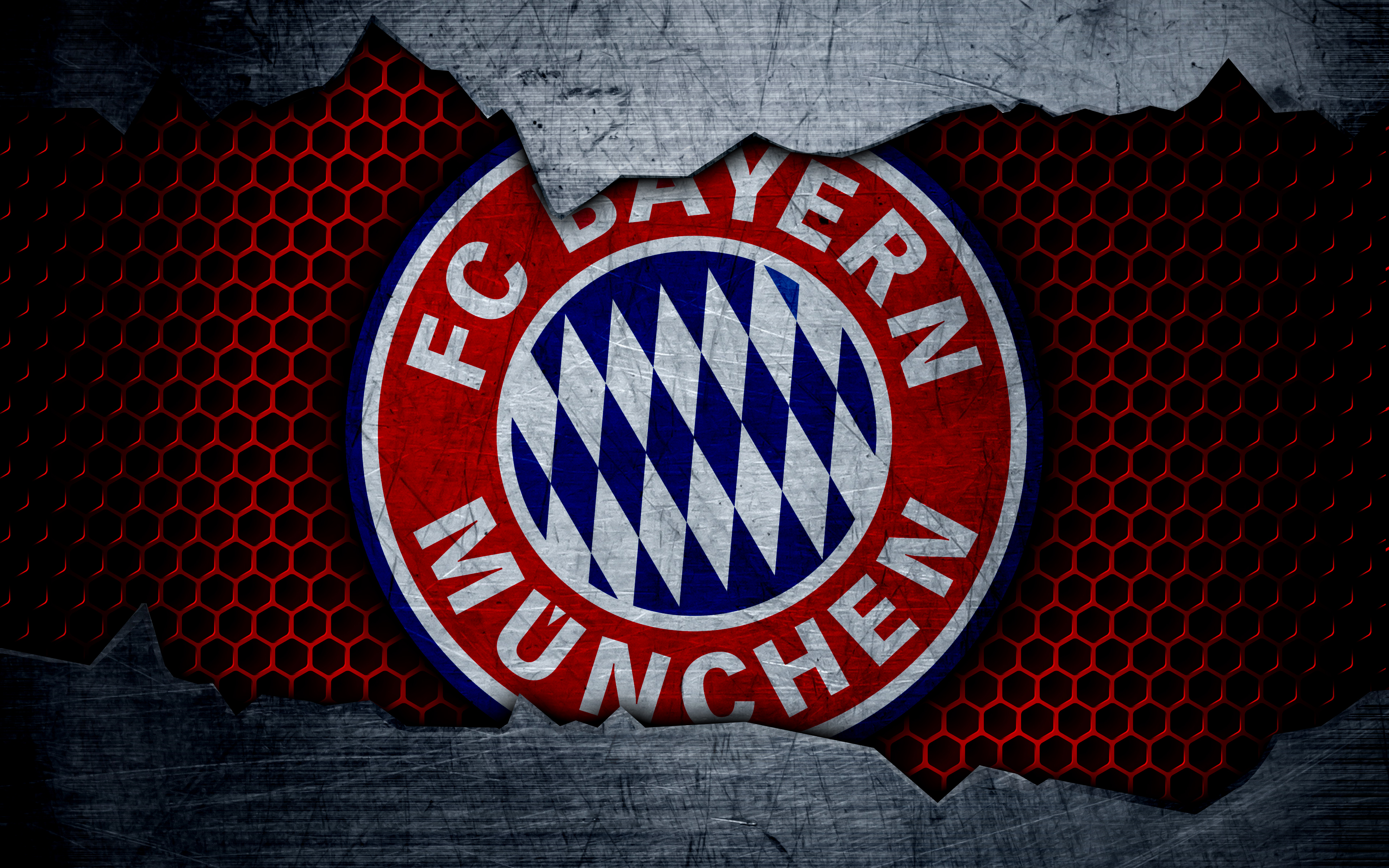 FC Bayern Munich logo on a textured background HD Wallpaper