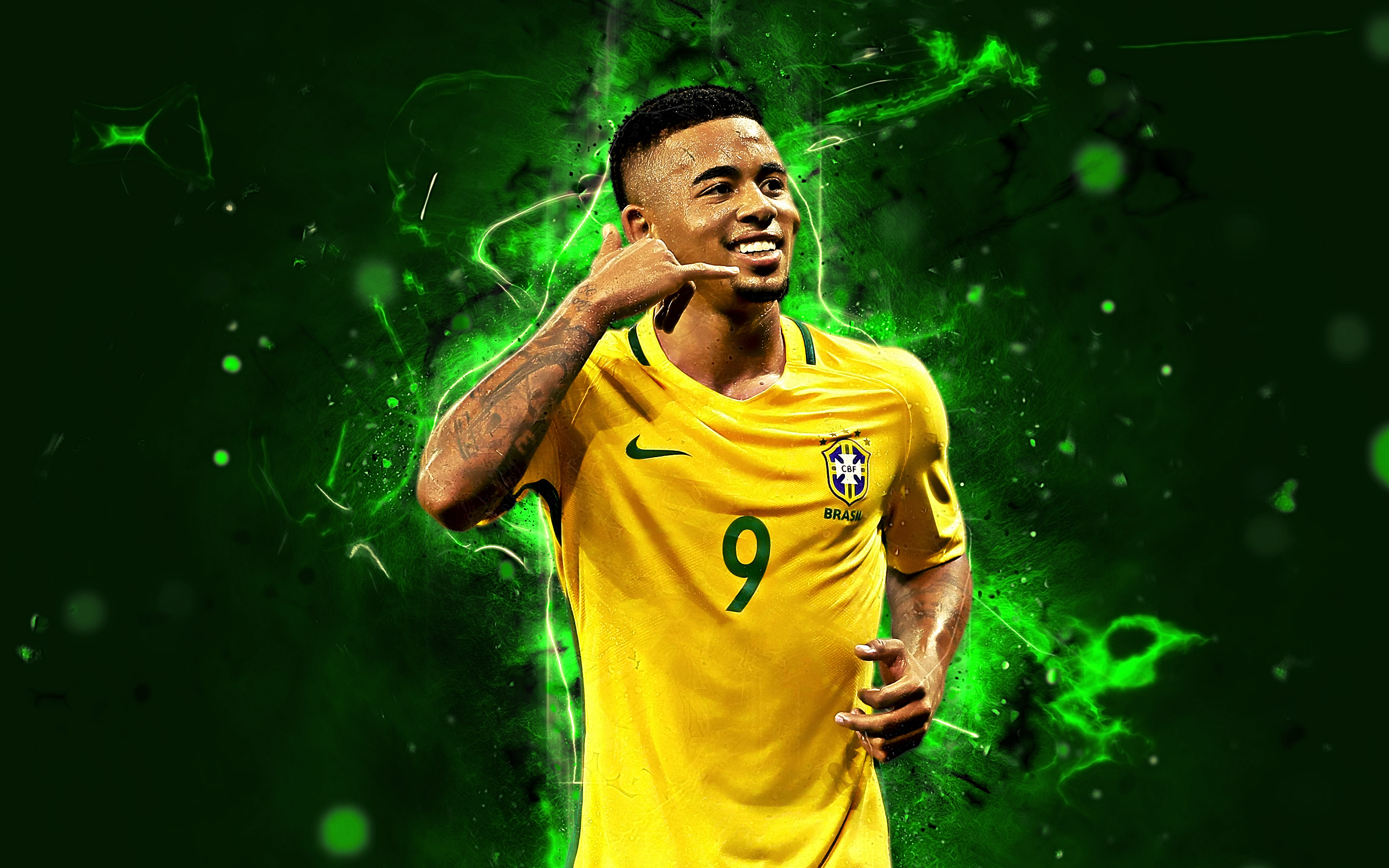 Gabriel Jesus of Brazil National Football Team HD Wallpaper