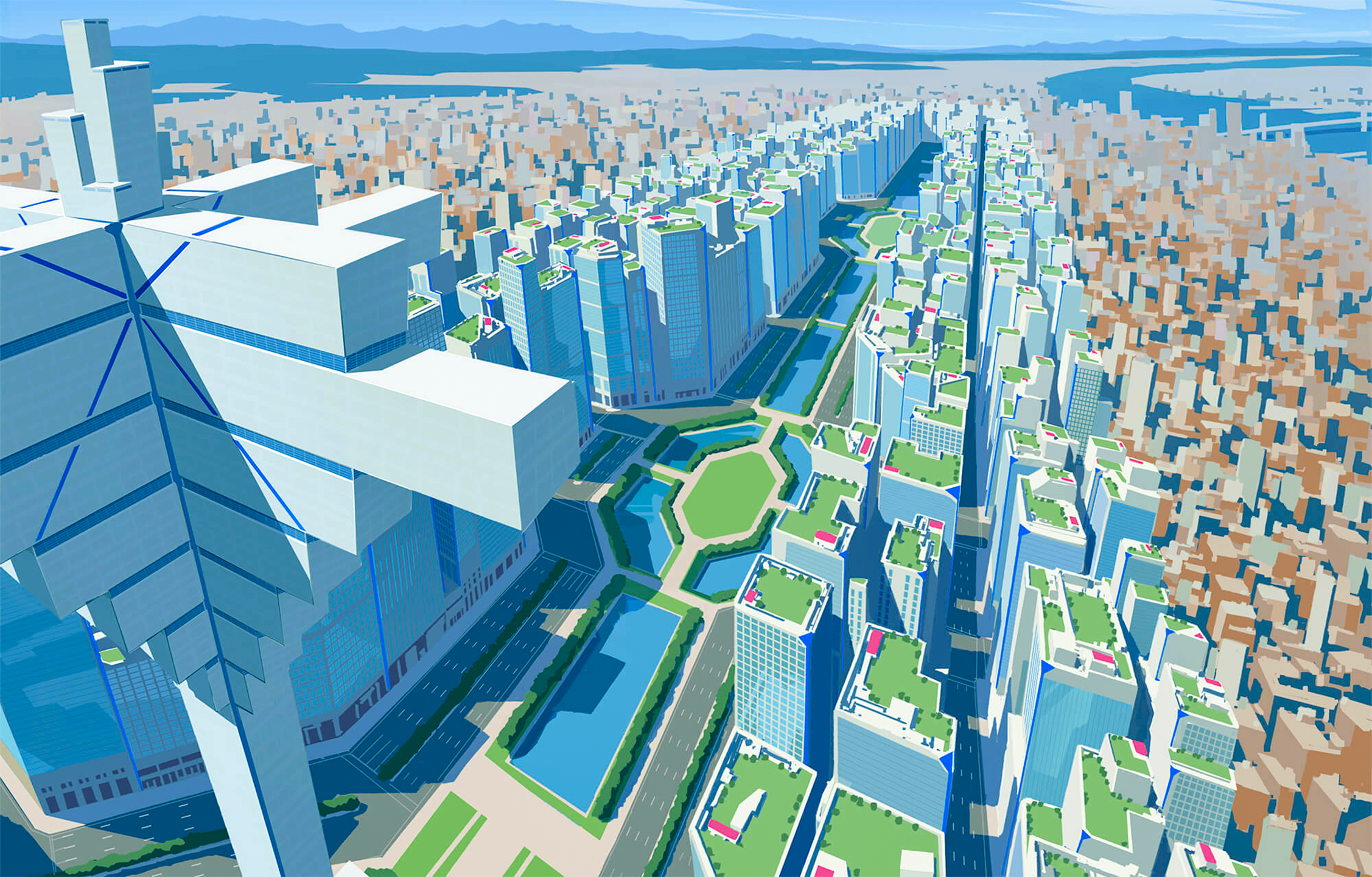 Cityscape from Promare Anime HD Wallpaper