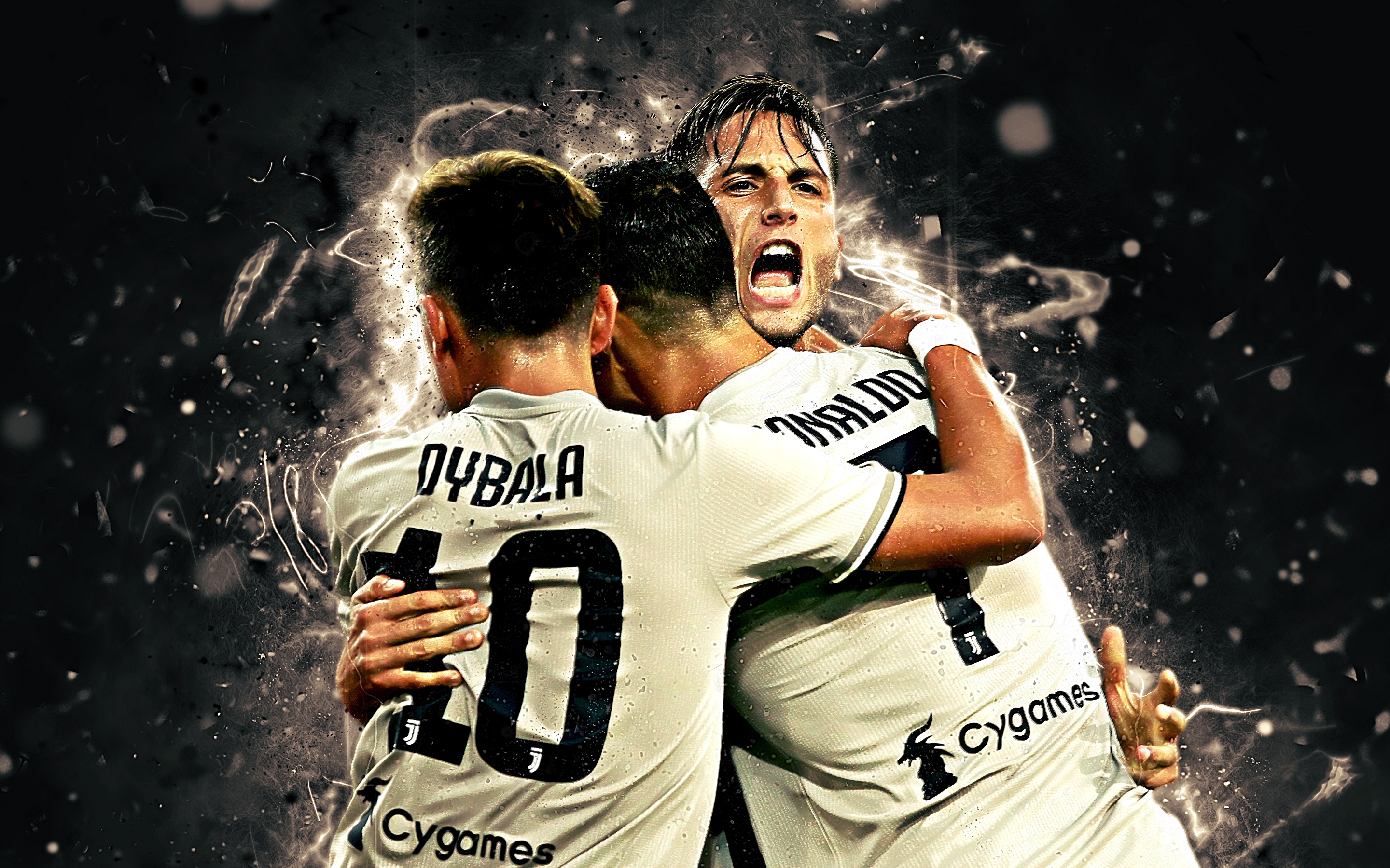 Cristiano Ronaldo and Paulo Dybala Celebrating Together HD Wallpaper