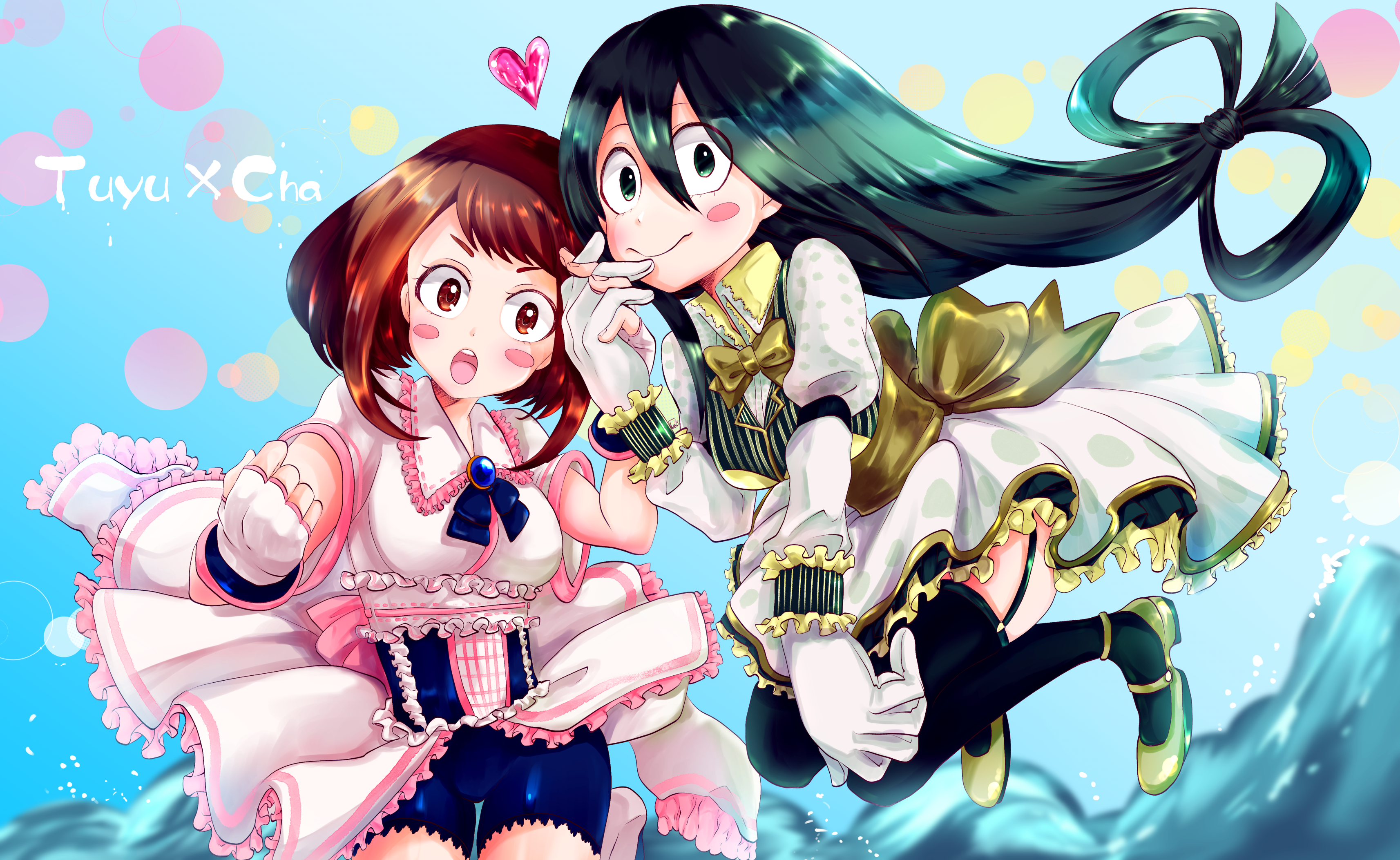 Tsuyu Asui and Ochaco Uraraka Dynamic Duo HD Wallpaper