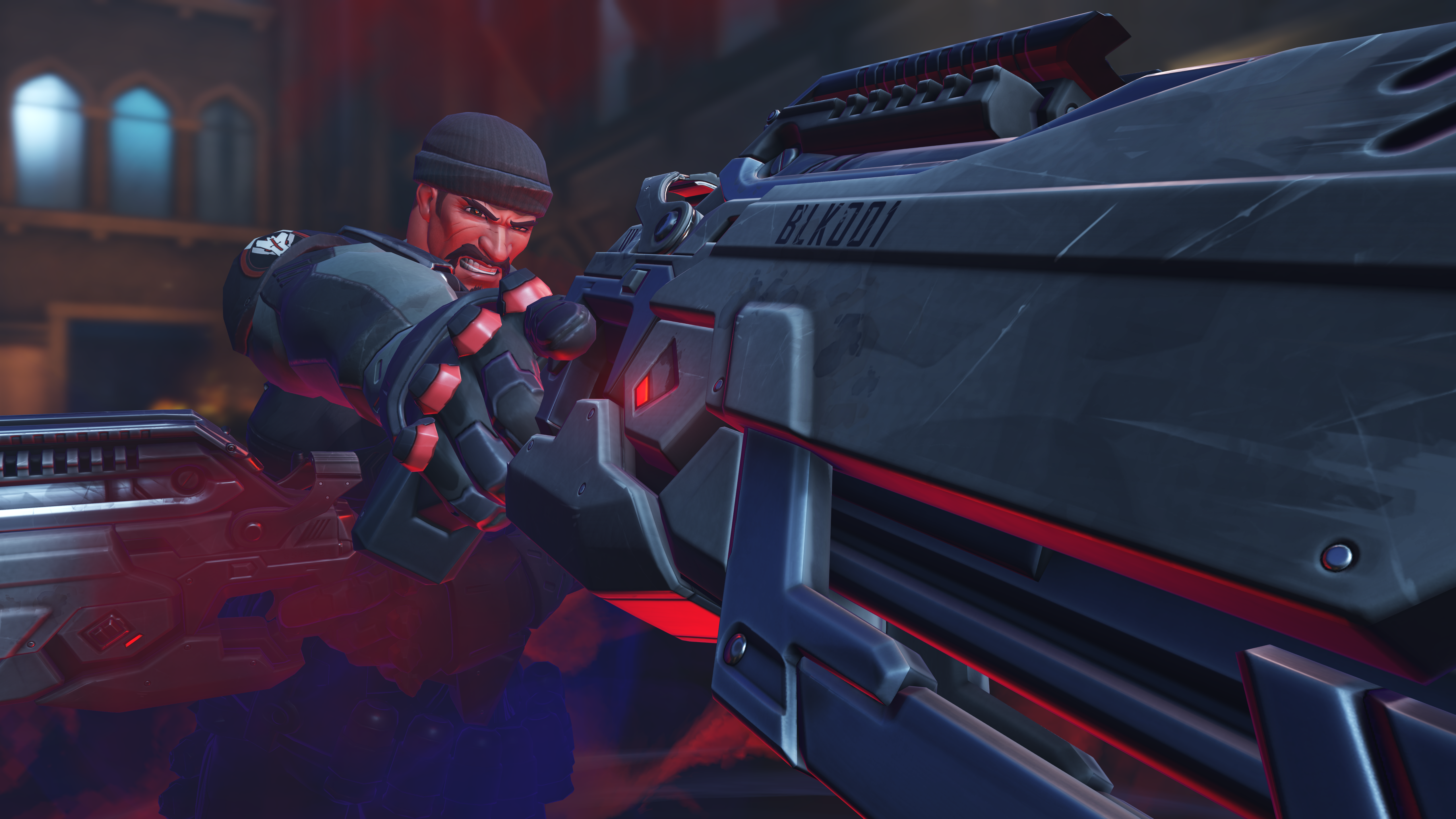 Reaper from Overwatch aiming a gun HD Wallpaper