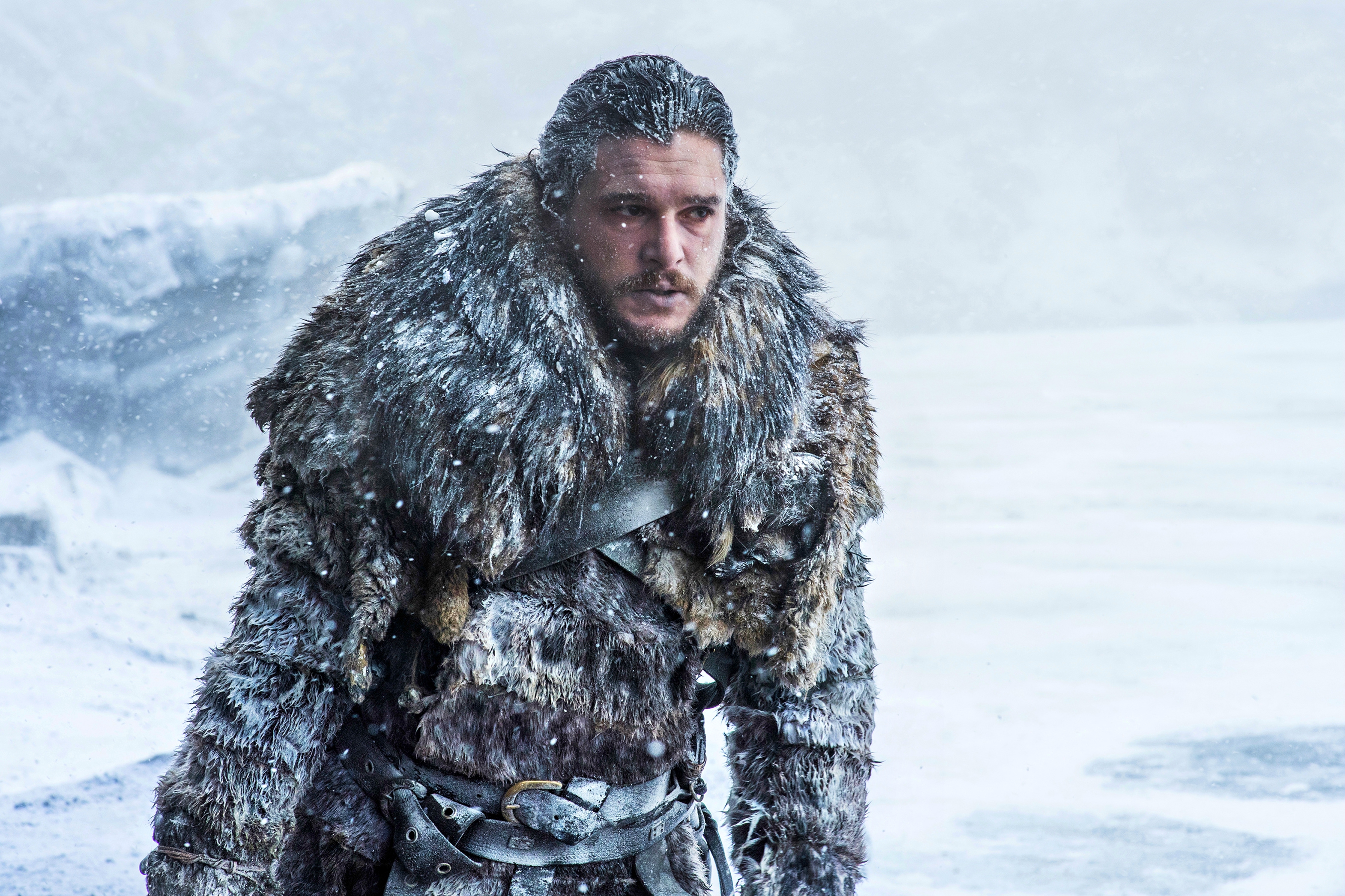 Jon Snow from Game of Thrones in the snow HD Wallpaper