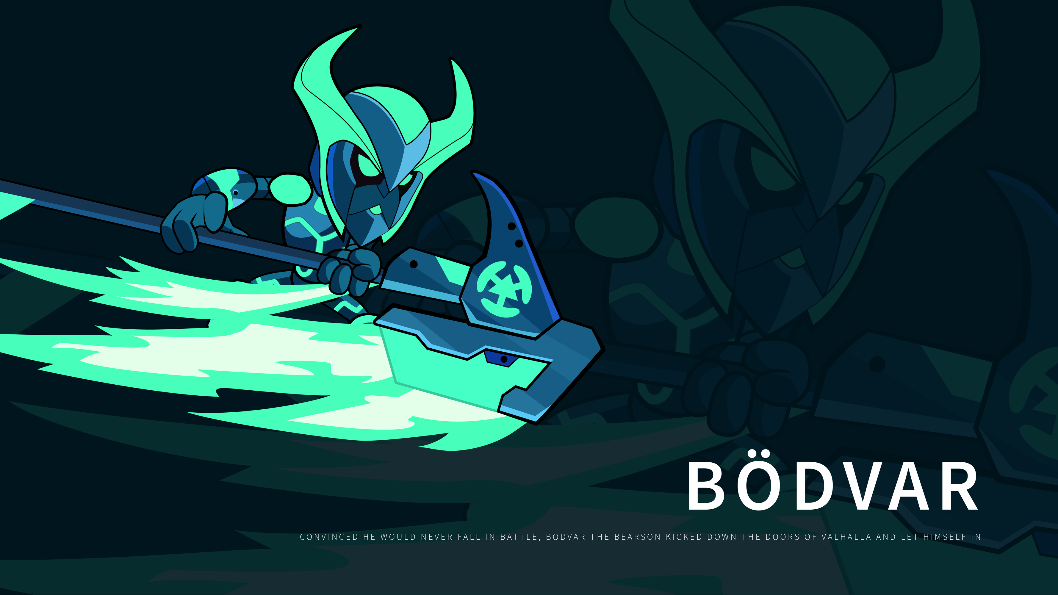 Bödvar from Brawlhalla with glowing axe HD Wallpaper