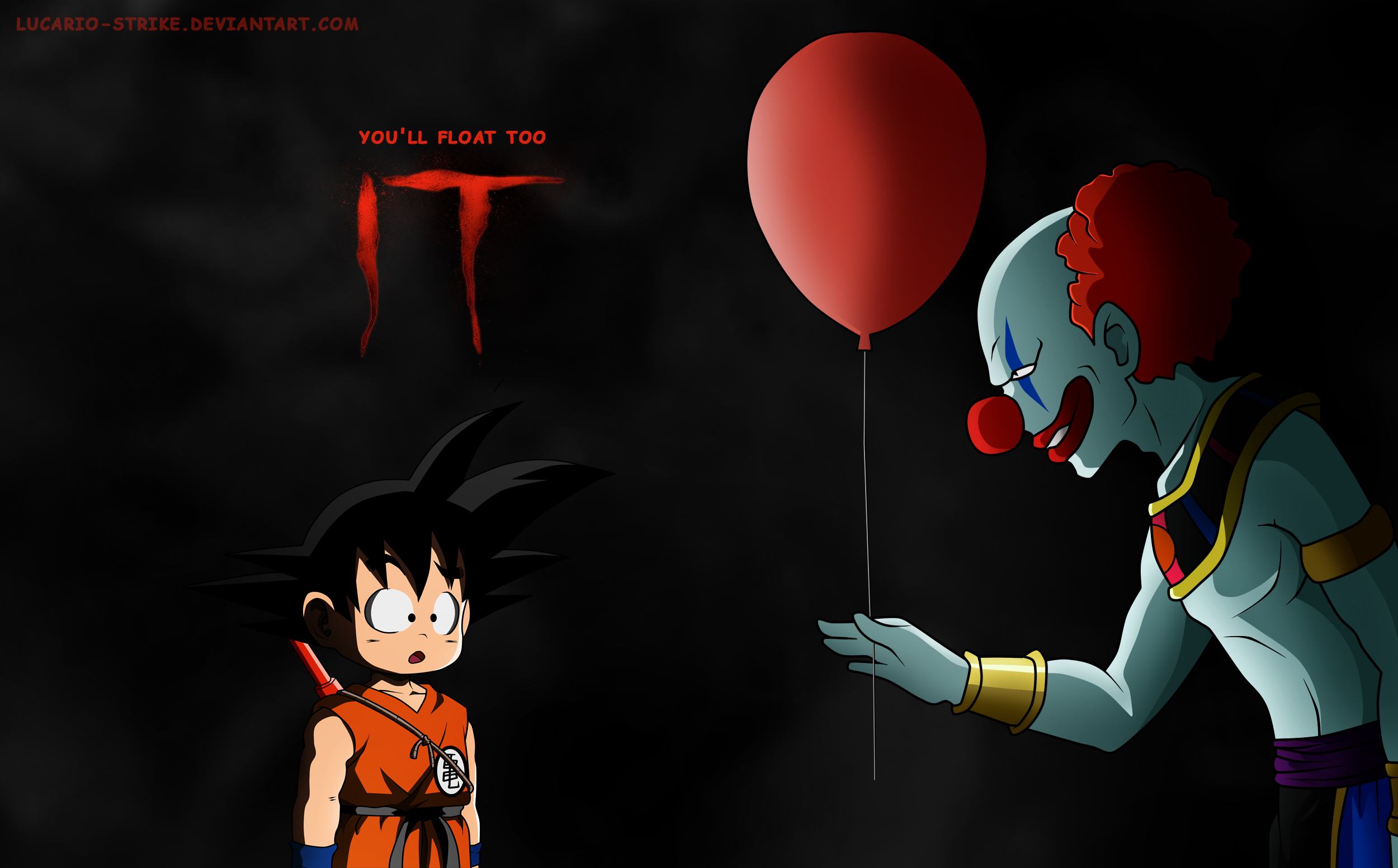 Goku Meets Pennywise in It Crossover HD Wallpaper