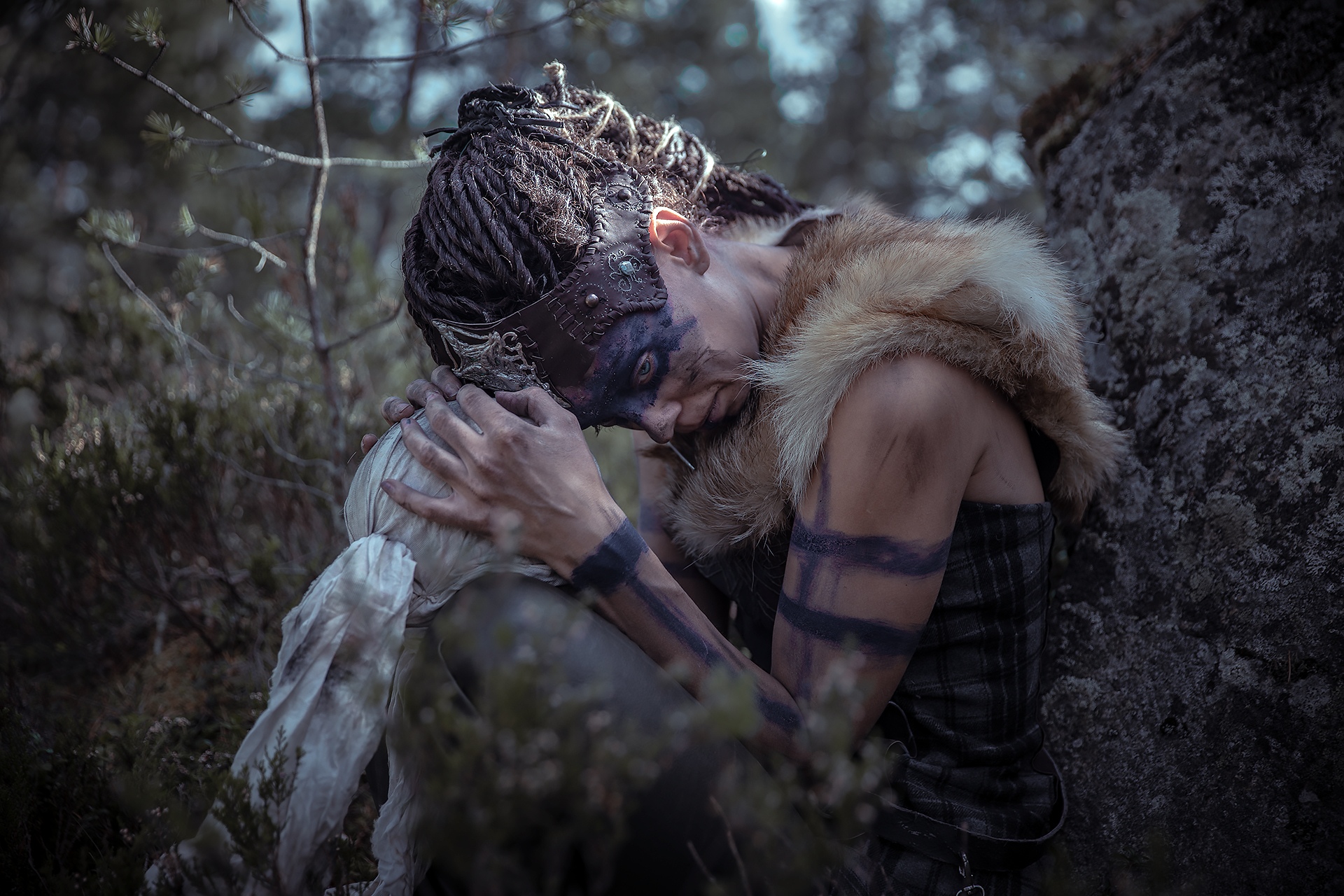 Senua from Hellblade: Senua's Sacrifice in forest HD Wallpaper