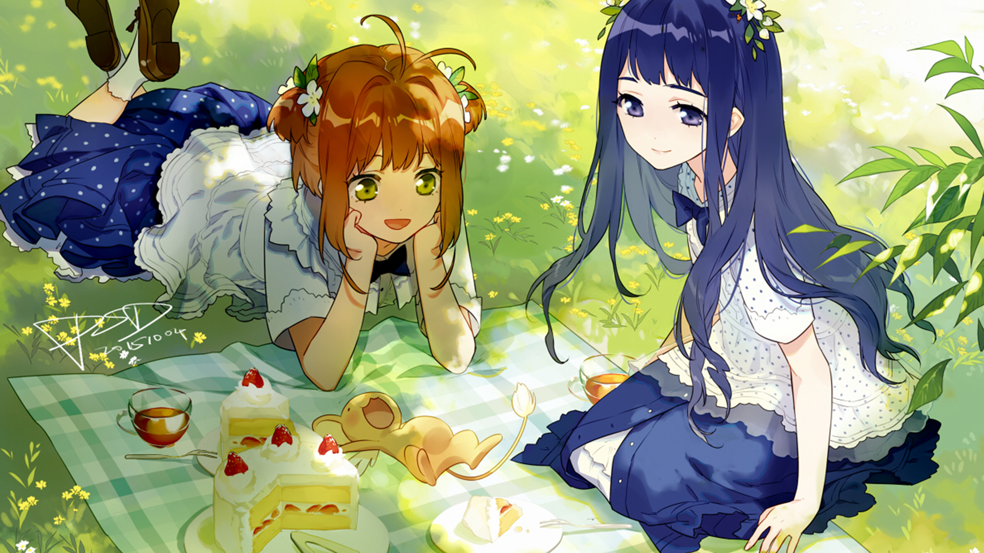 Cardcaptor Sakura - Peaceful Picnic with Kinomoto and Tomoyo HD Wallpaper