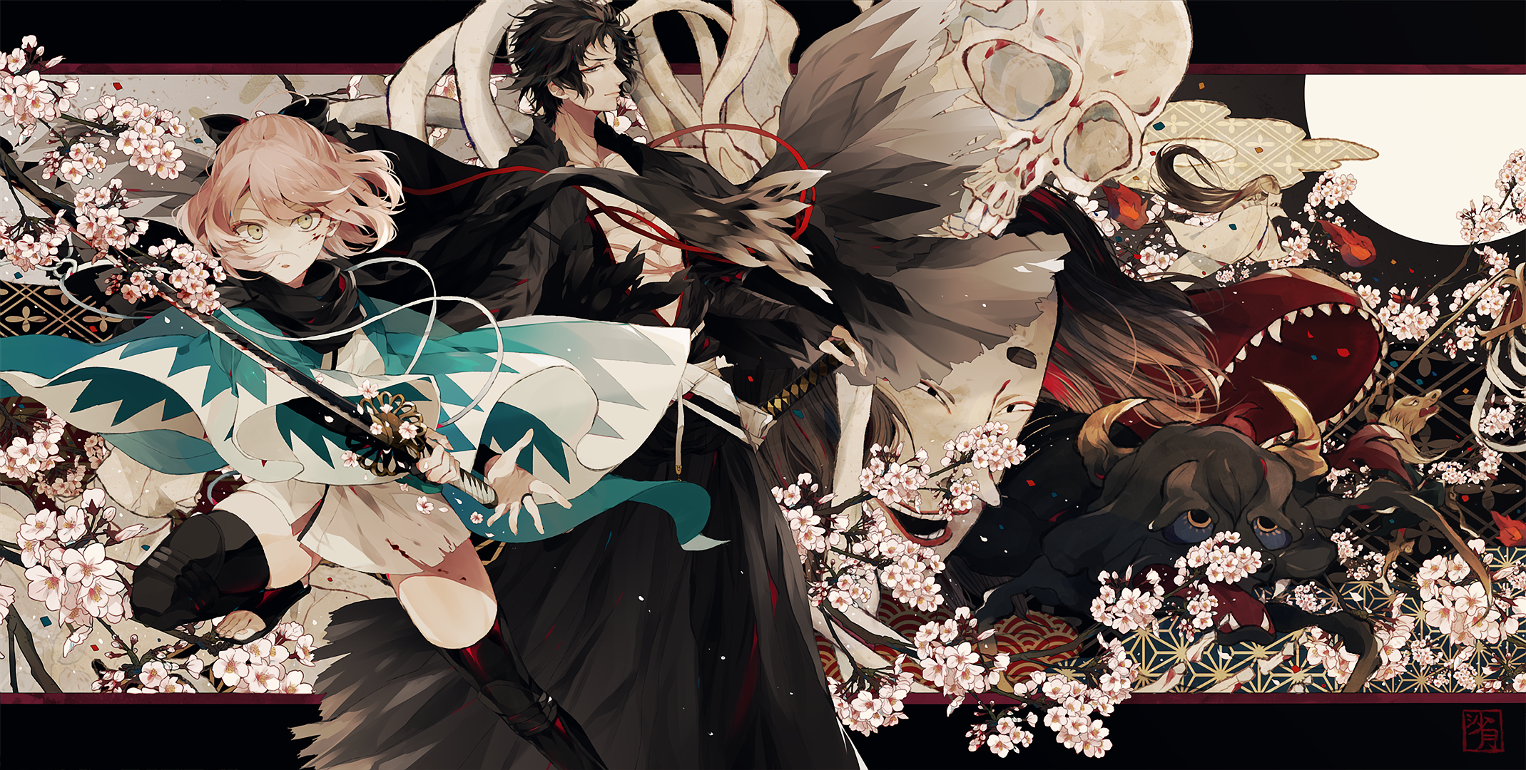 Okita Souji and Hijikata Toshizō from Fate/Grand Order HD Wallpaper