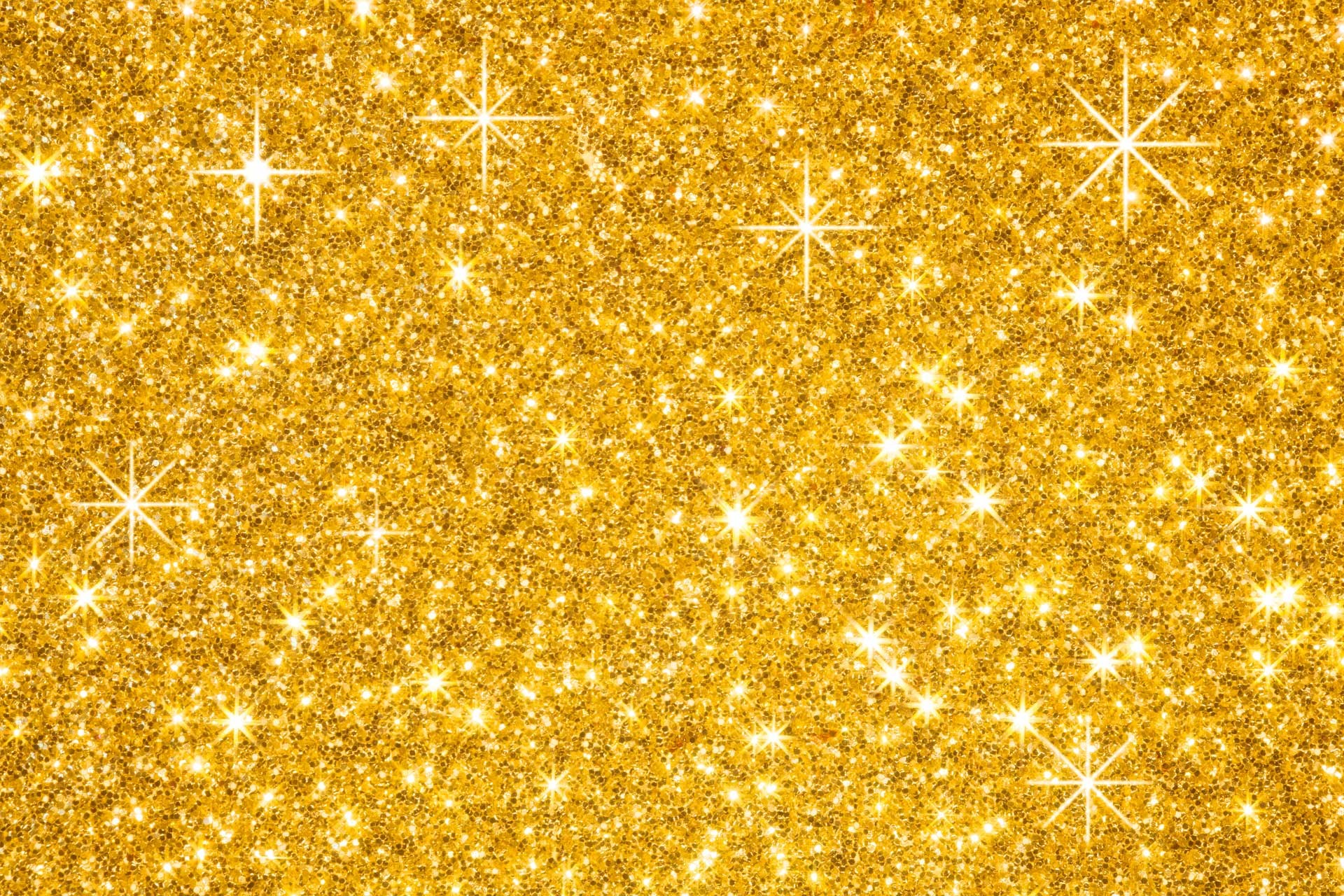 Golden glitter with sparkling stars HD Wallpaper