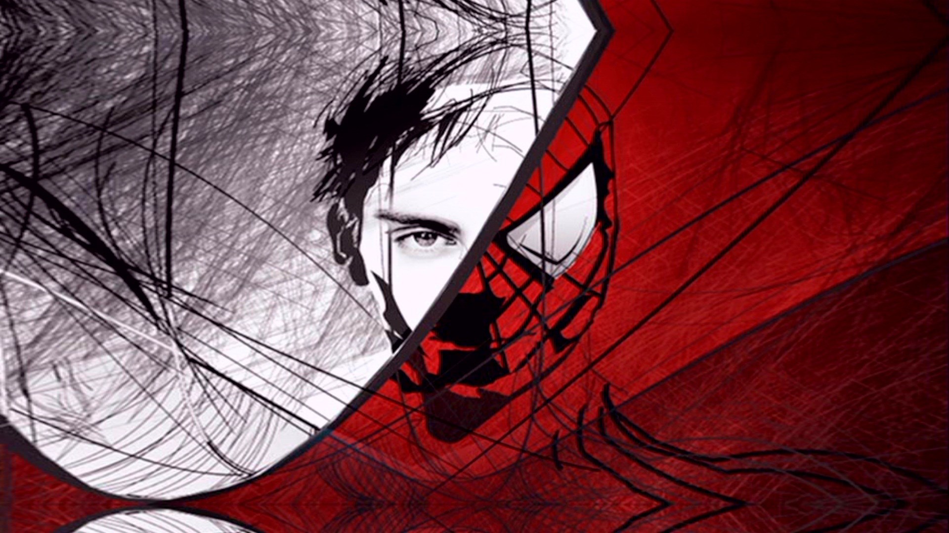 Spider-Man split portrait HD Wallpaper