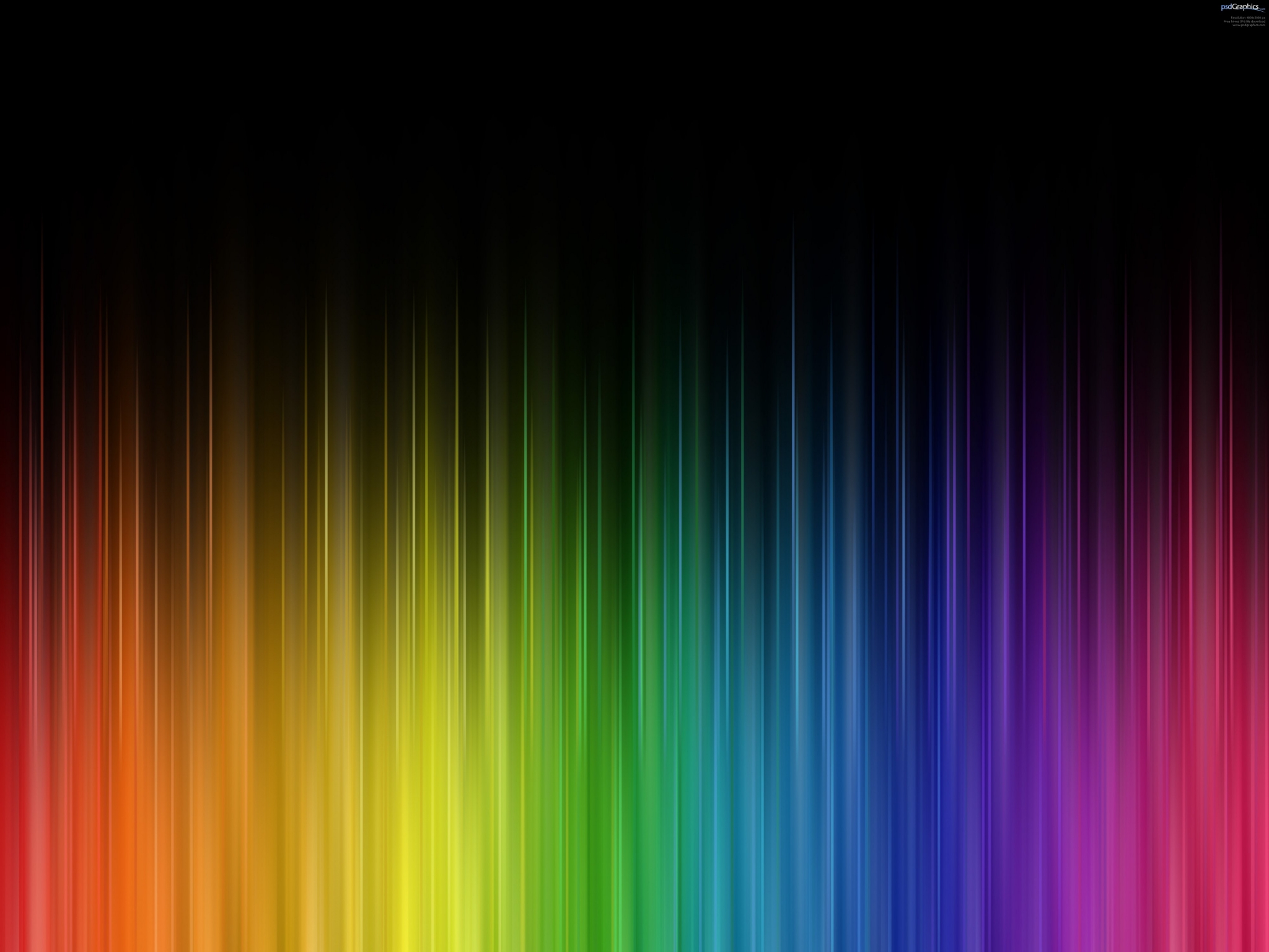 Rainbow light streaks on black background HD Wallpaper
