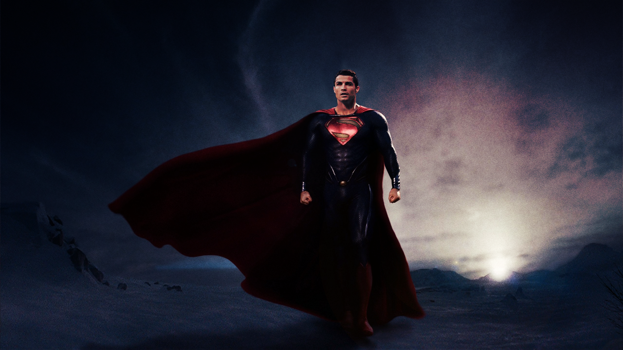 Cristiano Ronaldo as Superman HD Wallpaper