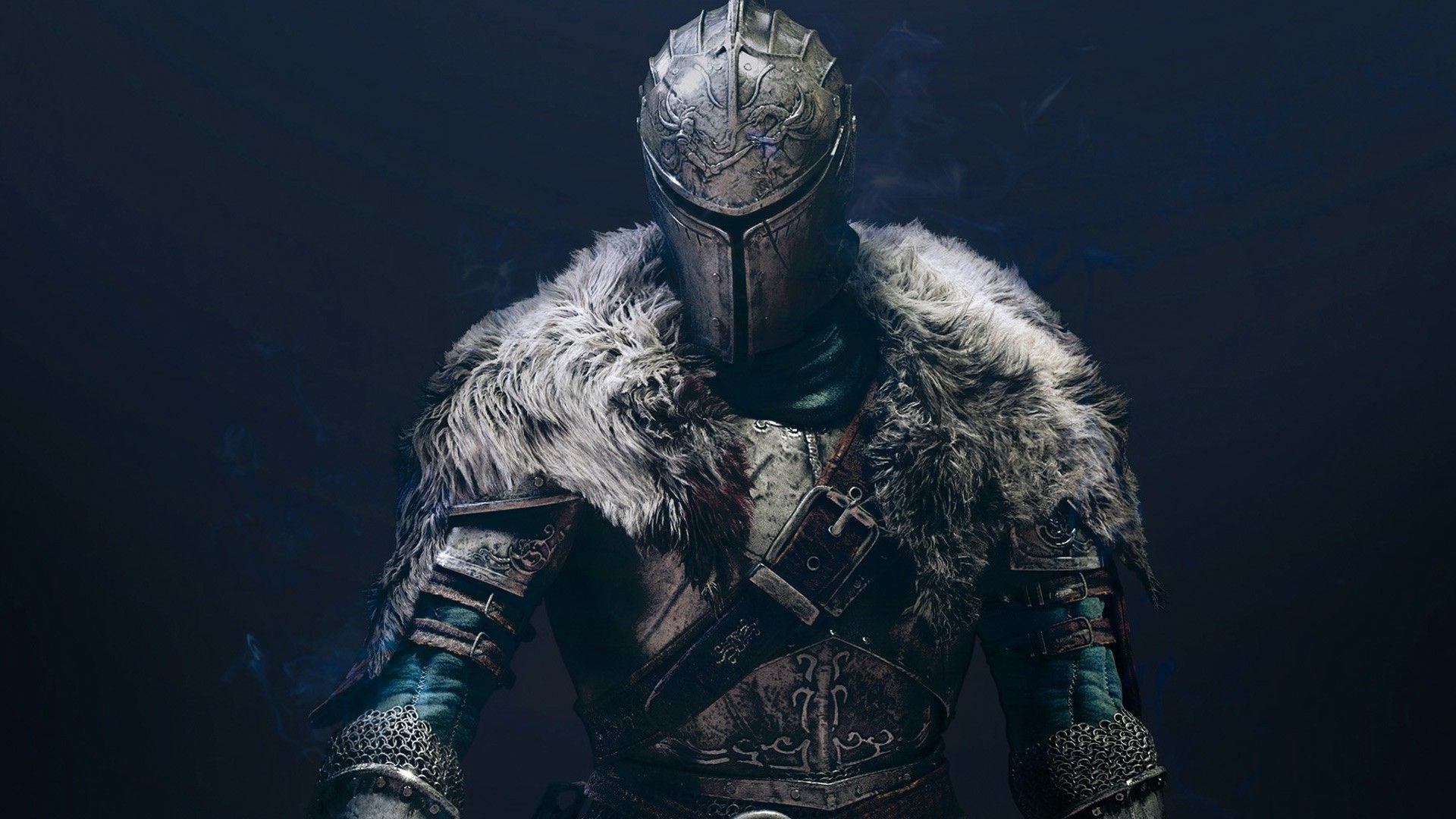 Knight in ornate armor with fur collar HD Wallpaper