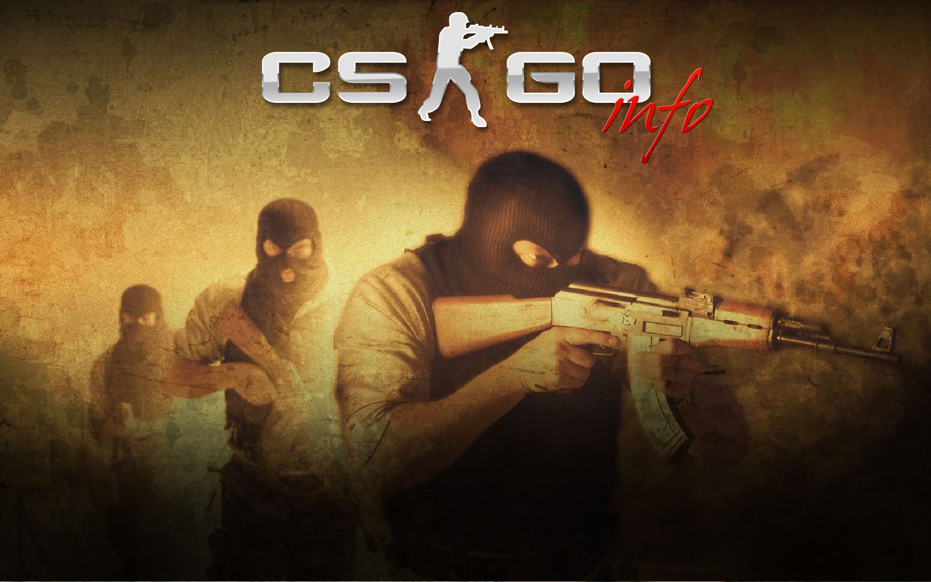 CS: GO info with terrorists holding guns HD Wallpaper