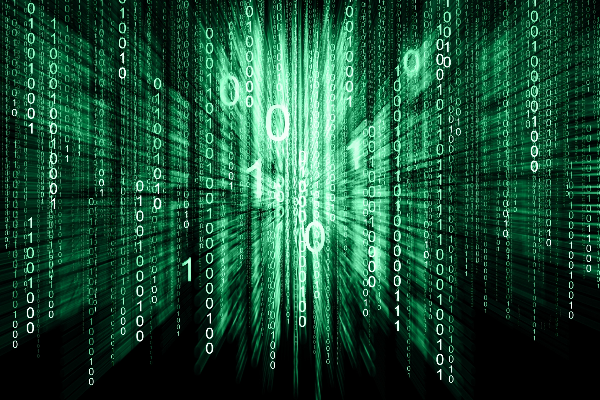 Green Matrix Binary Code Background HD Wallpaper