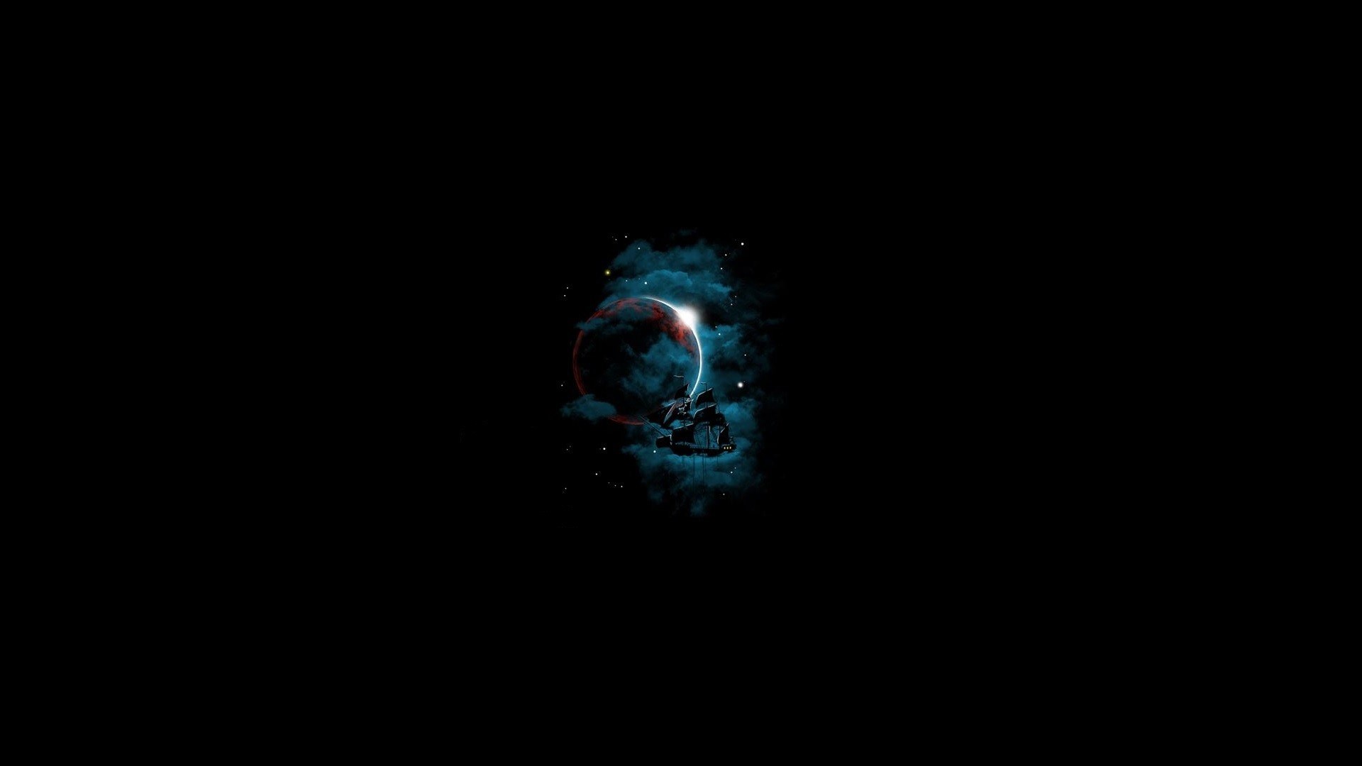 Space scene with planet and spaceship HD Wallpaper