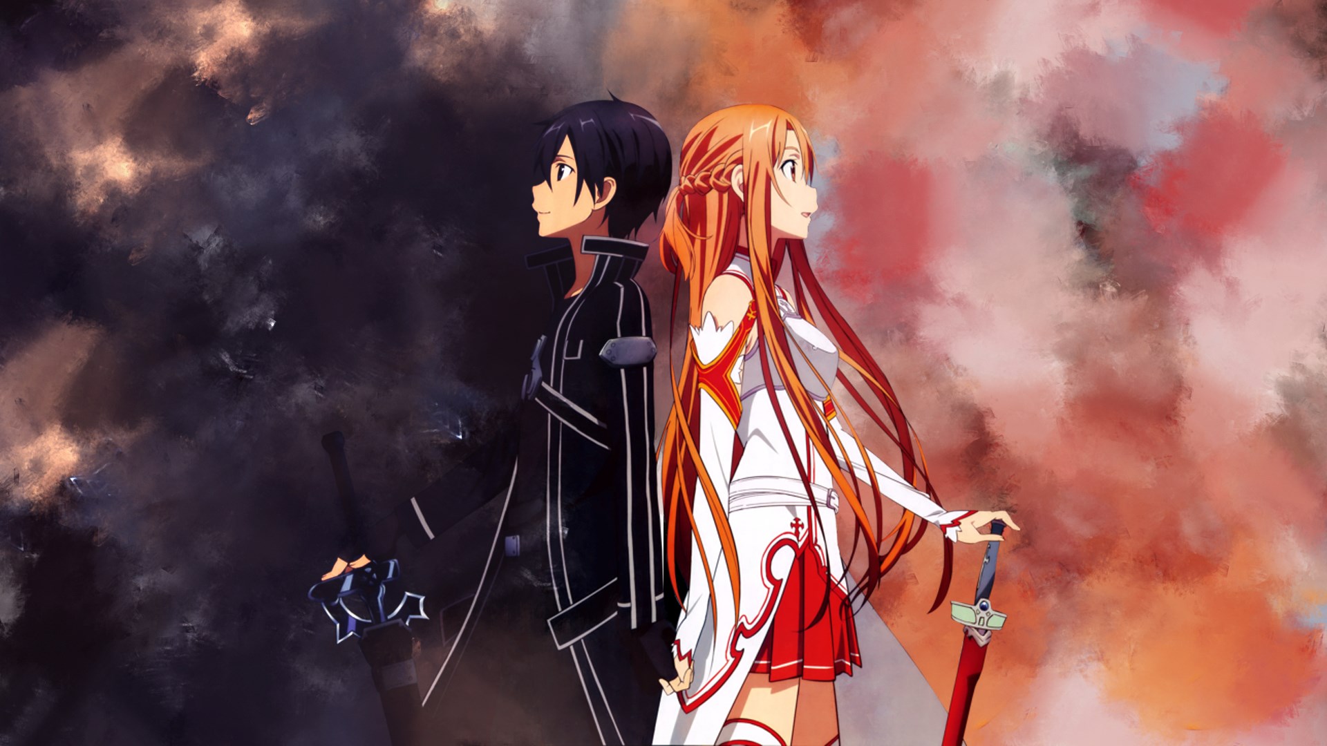 Kirito and Asuna from Sword Art Online HD Wallpaper