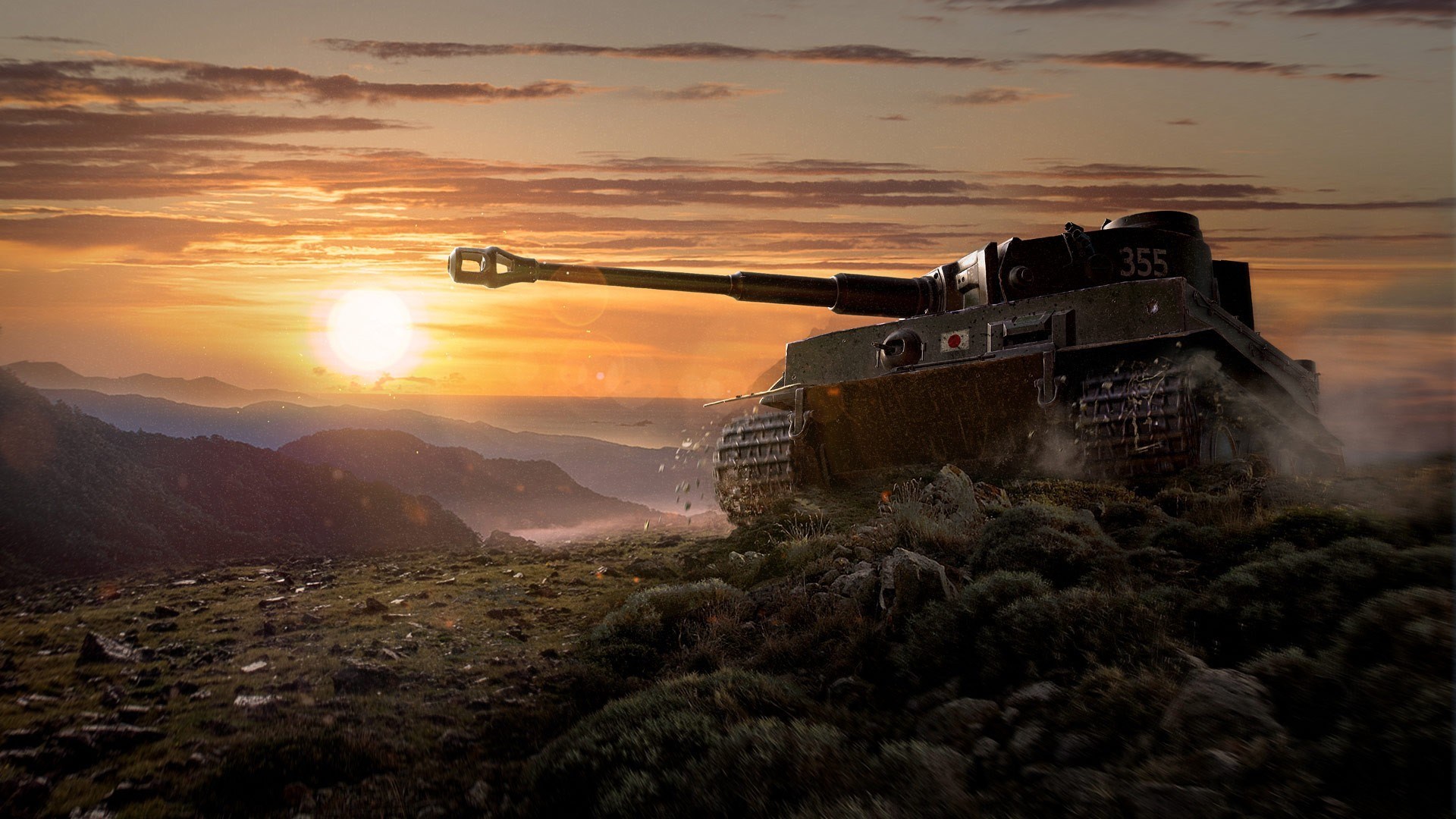 Tiger tank from World of Tanks at sunset HD Wallpaper