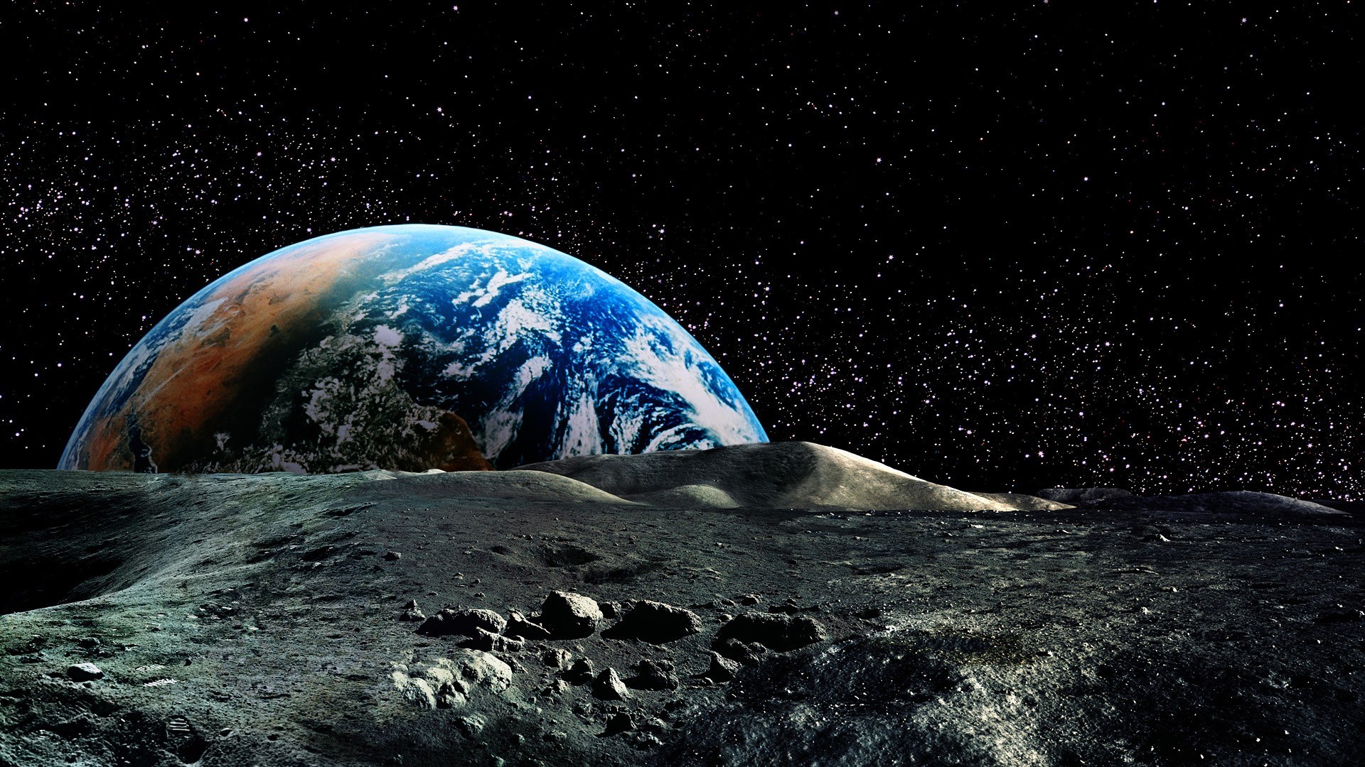 Earthrise from the Moon HD Wallpaper