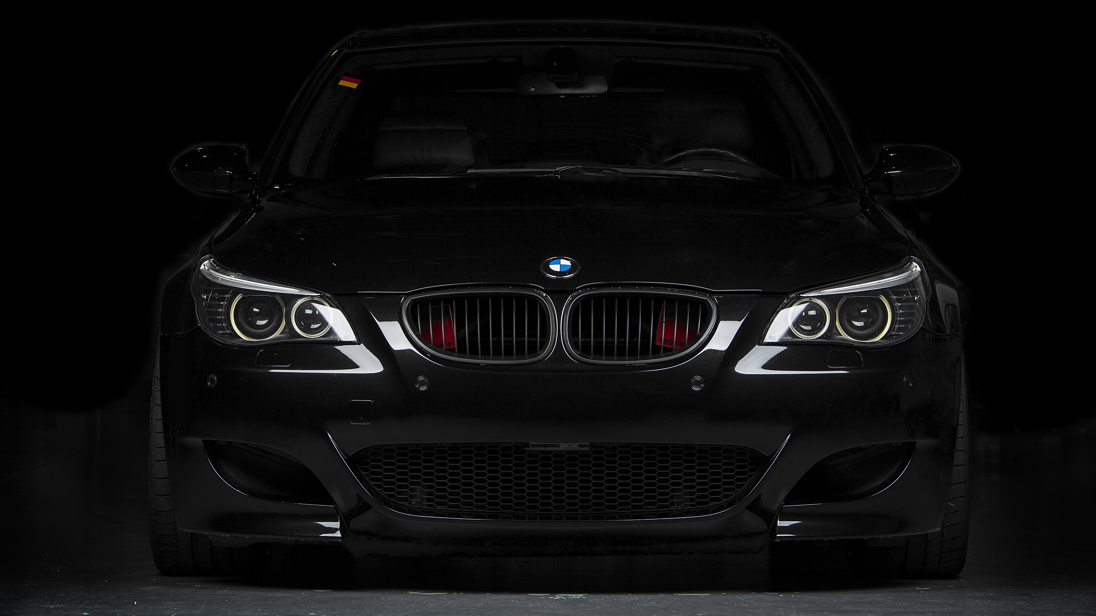 Black BMW M5 Front View 4K HD Wallpaper