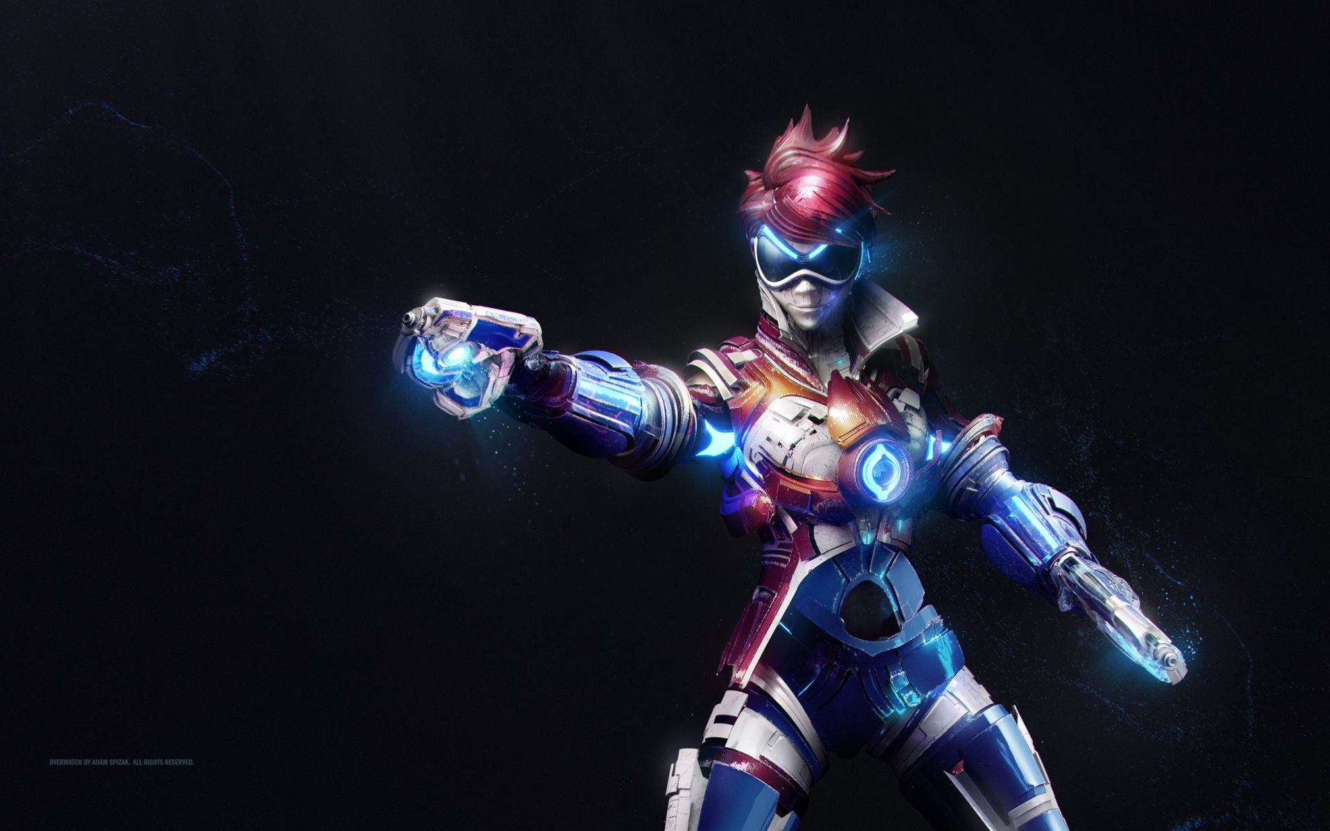 Tracer from Overwatch in futuristic armor HD Wallpaper