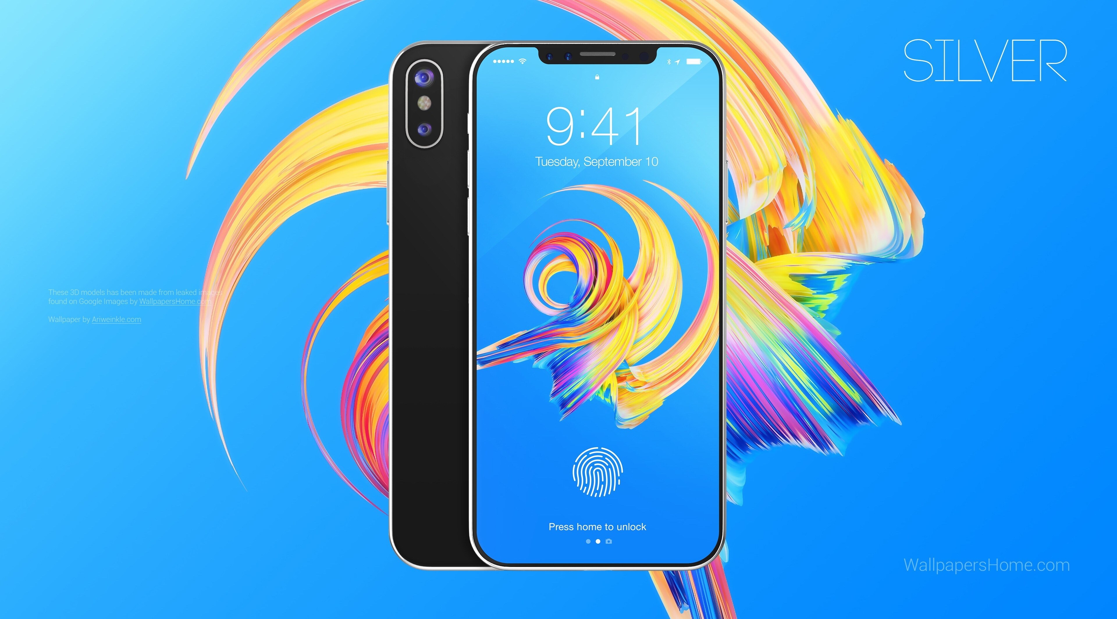 iPhone X Silver 4K HD Wallpaper