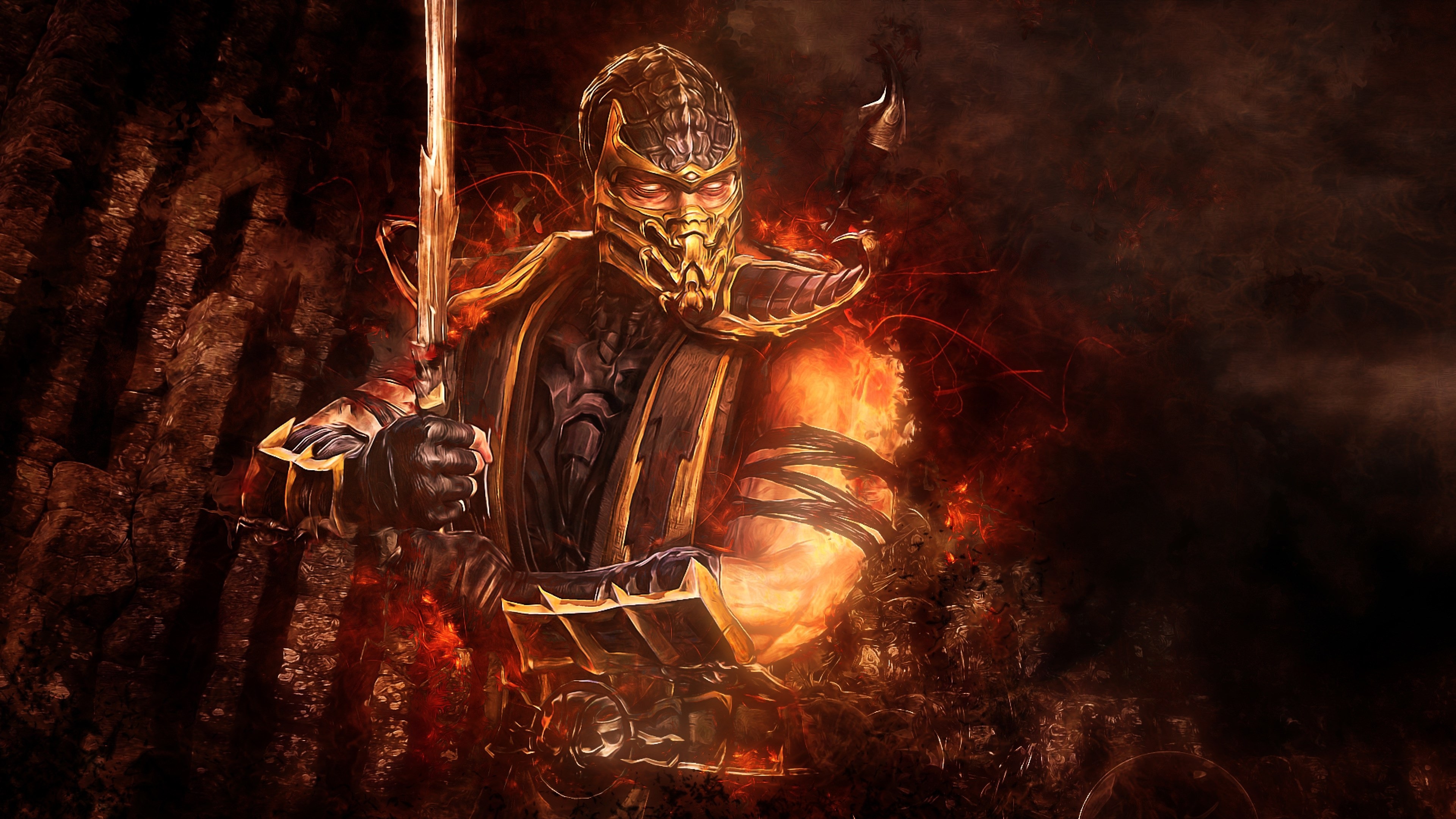 Scorpion from Mortal Kombat 4K HD Wallpaper