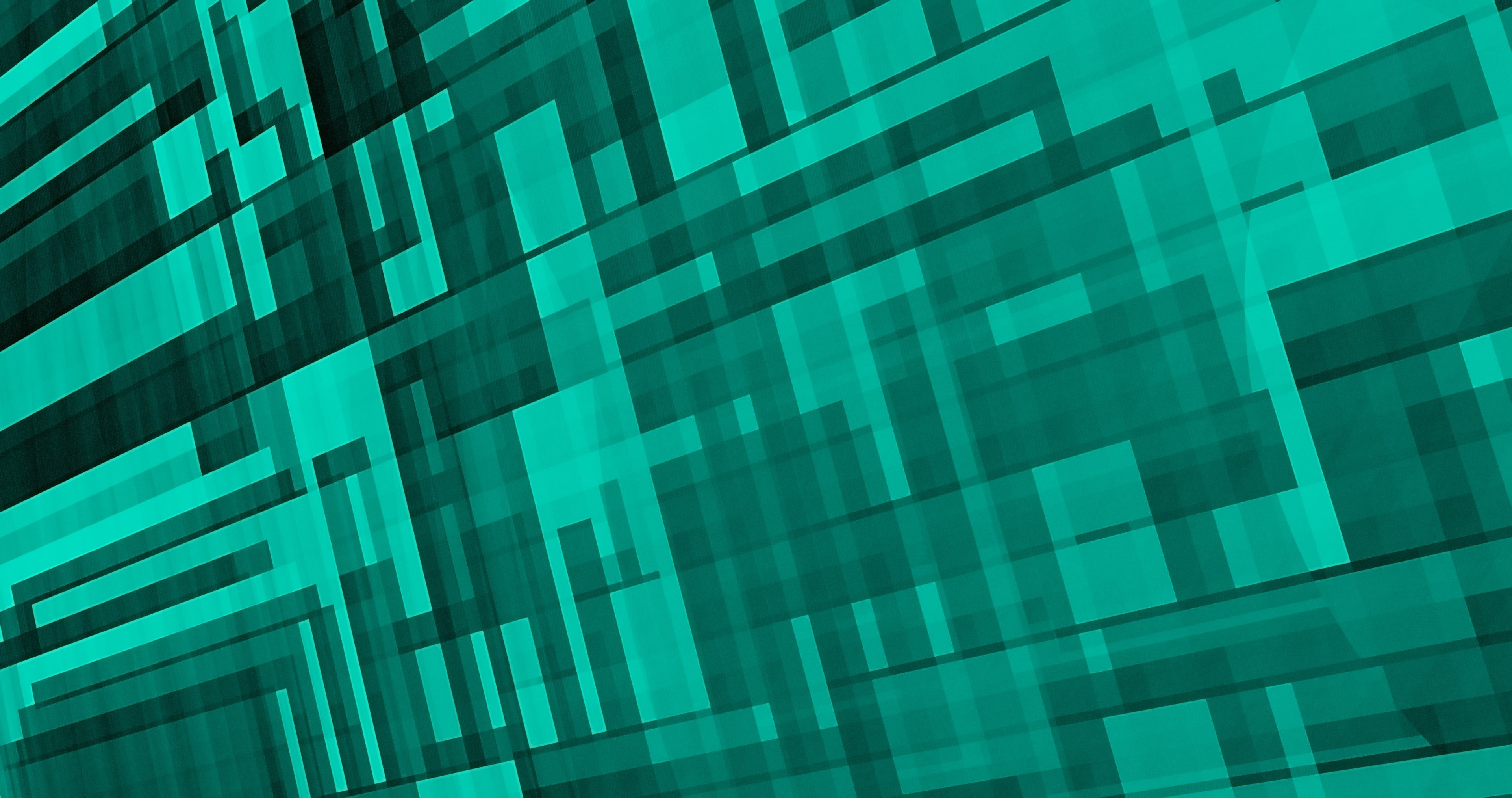 Abstract geometric pattern in teal and black HD Wallpaper