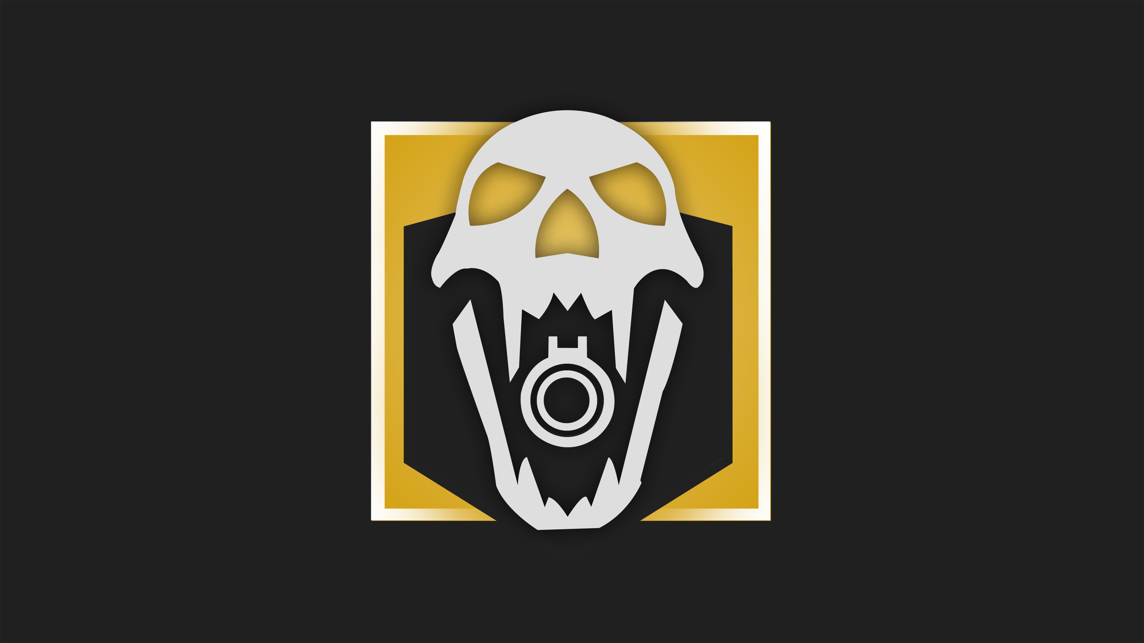 Skull with gun sight icon from Rainbow Six Siege 4K HD Wallpaper