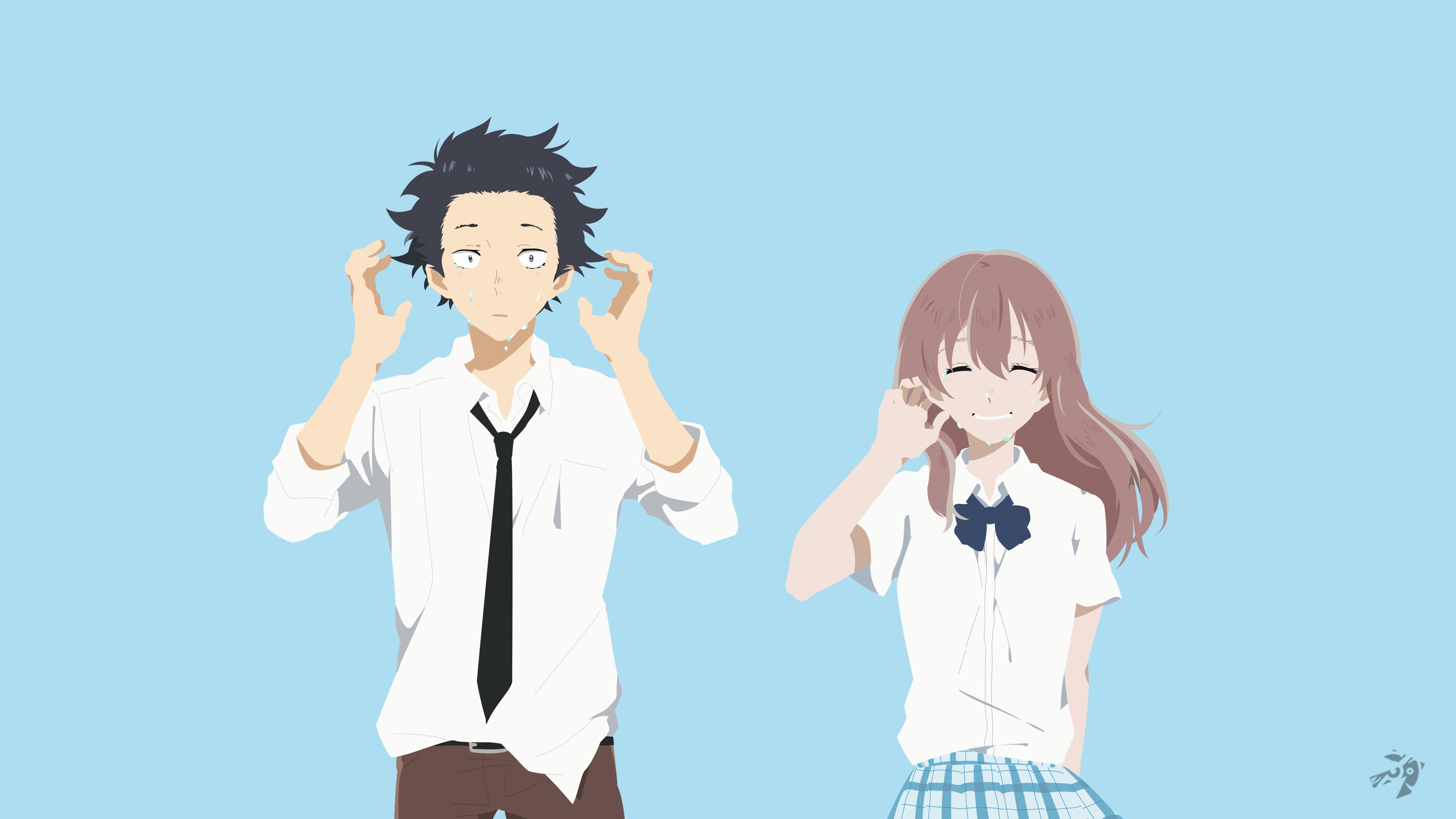 Shoya Ishida and Shouko Nishimiya from Koe no Katachi 4K HD Wallpaper