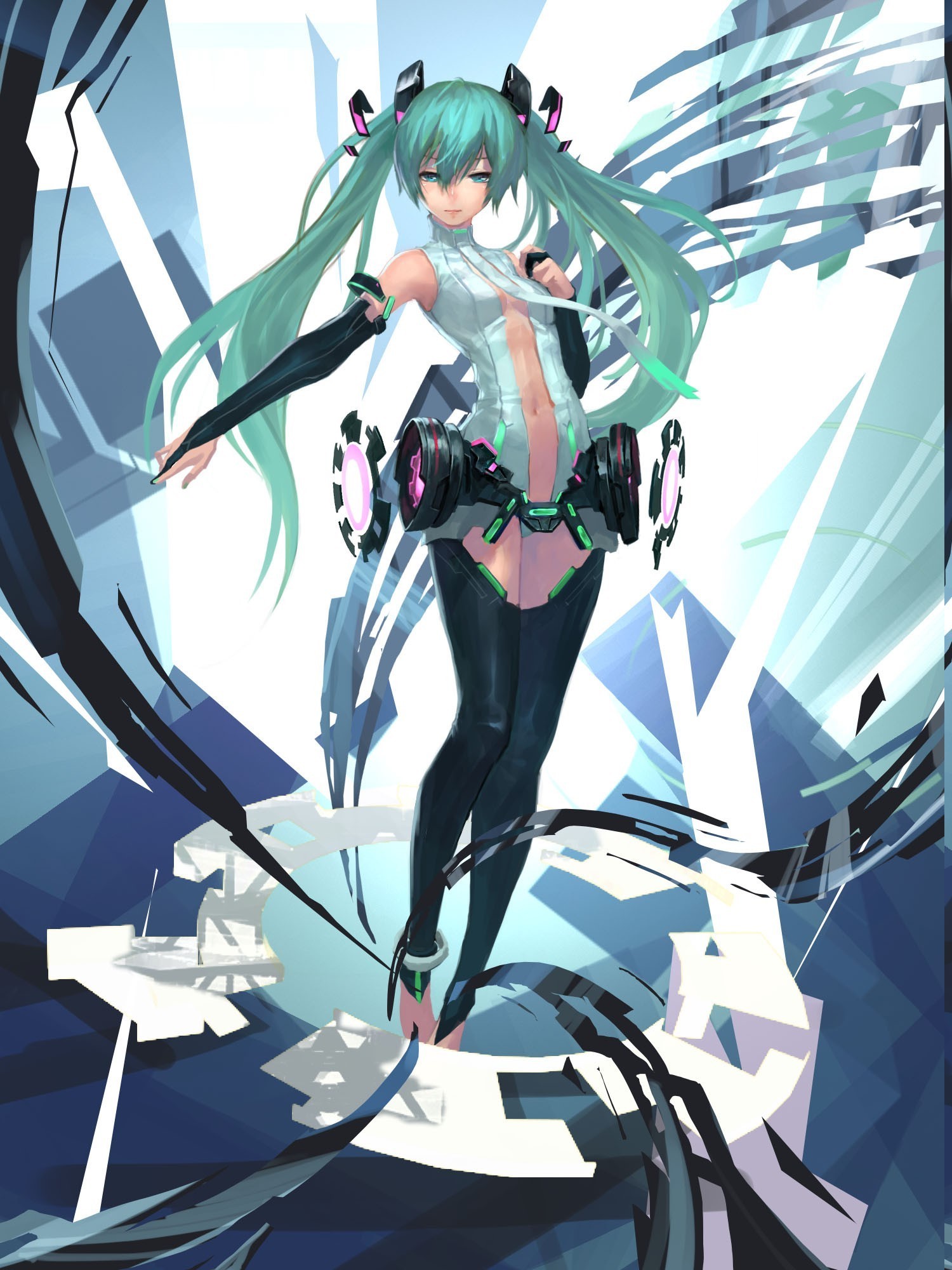 Hatsune Miku from Vocaloid HD Wallpaper