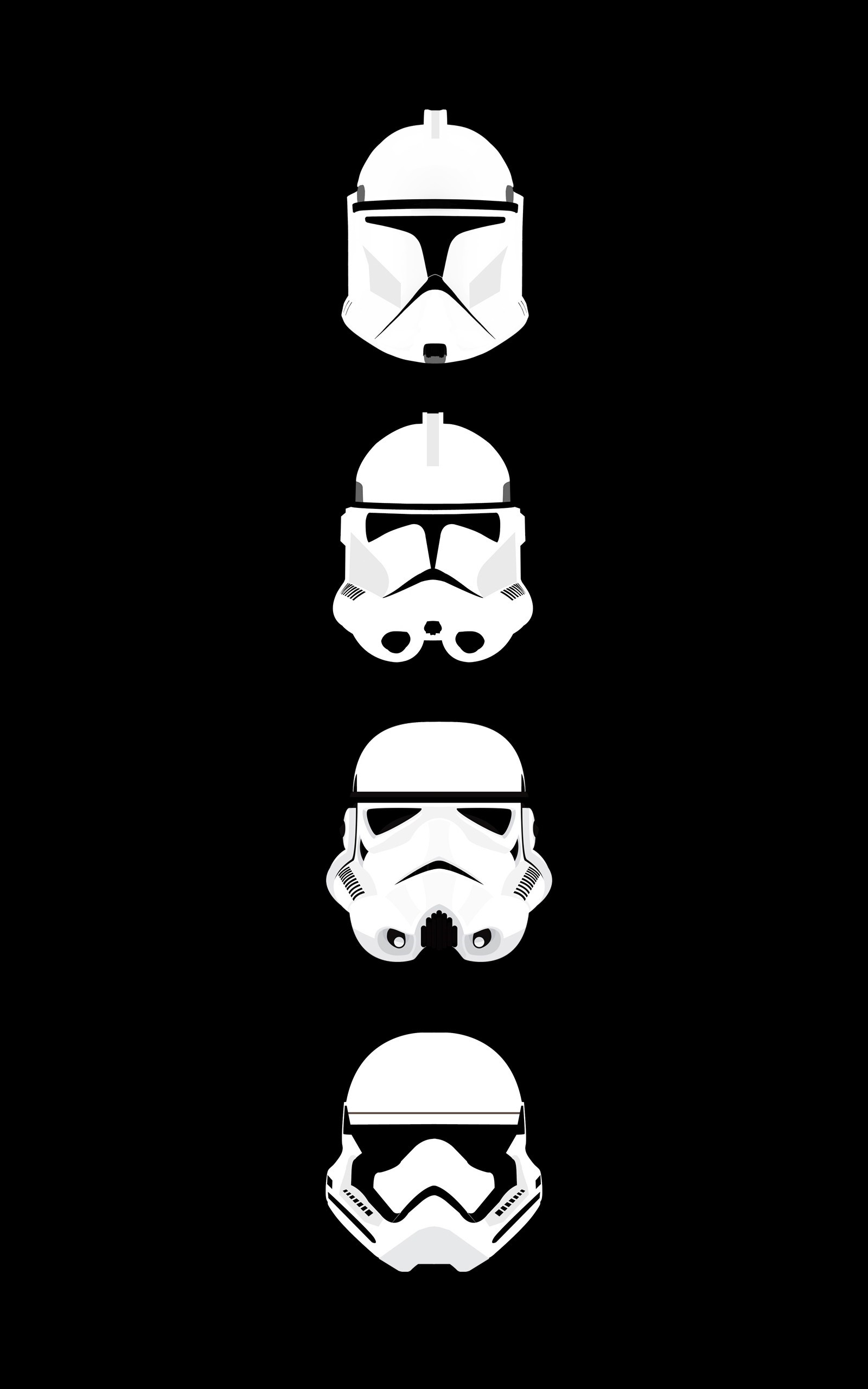 Star Wars Clone Trooper and Stormtrooper Helmets HD Wallpaper
