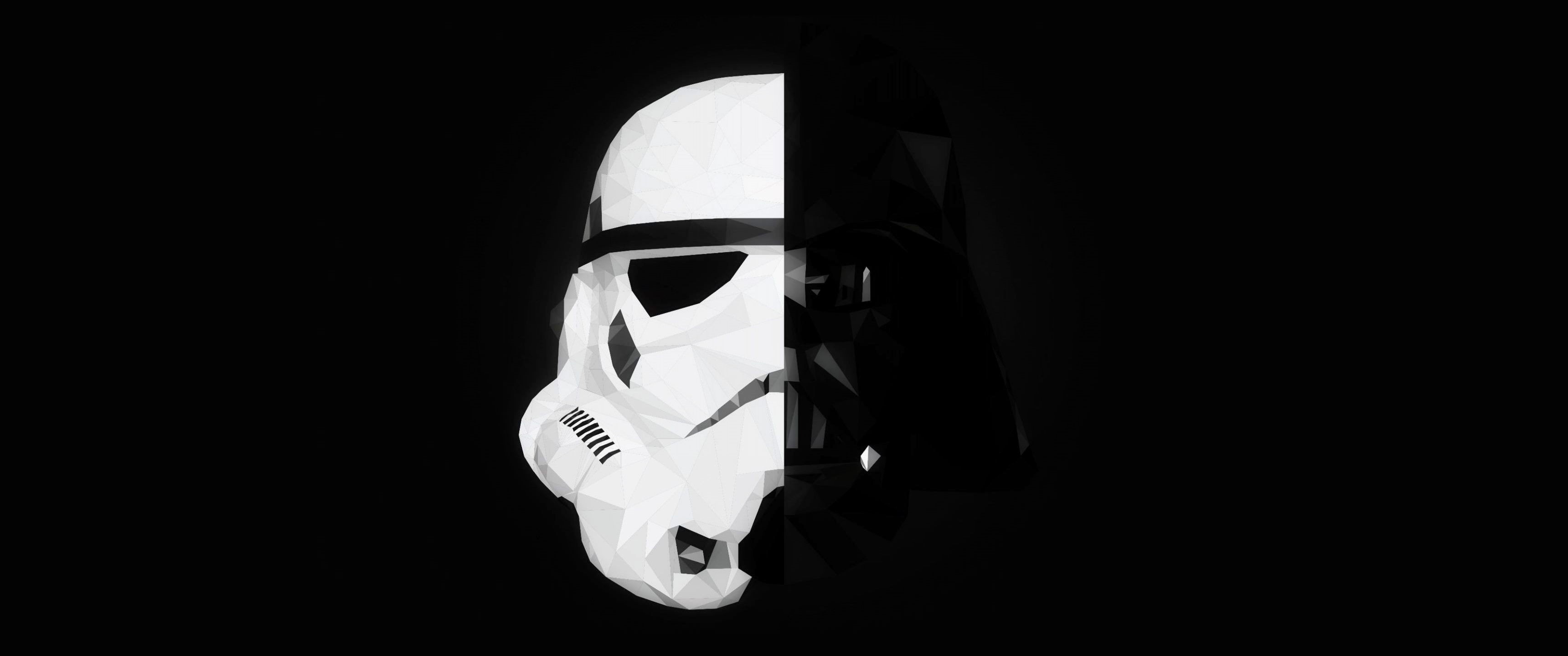 Stormtrooper and Darth Vader masks from Star Wars HD Wallpaper